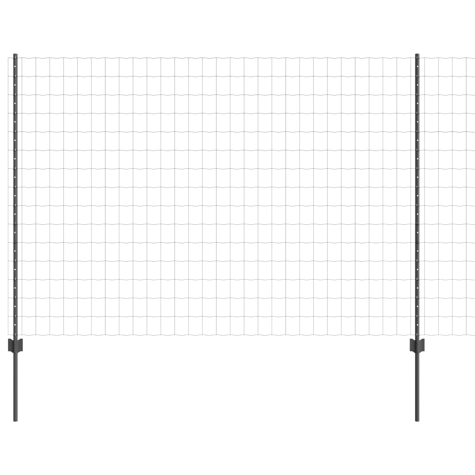 Euro Fence with 10 U Posts Grey 1.6x10 m Steel - Image 2