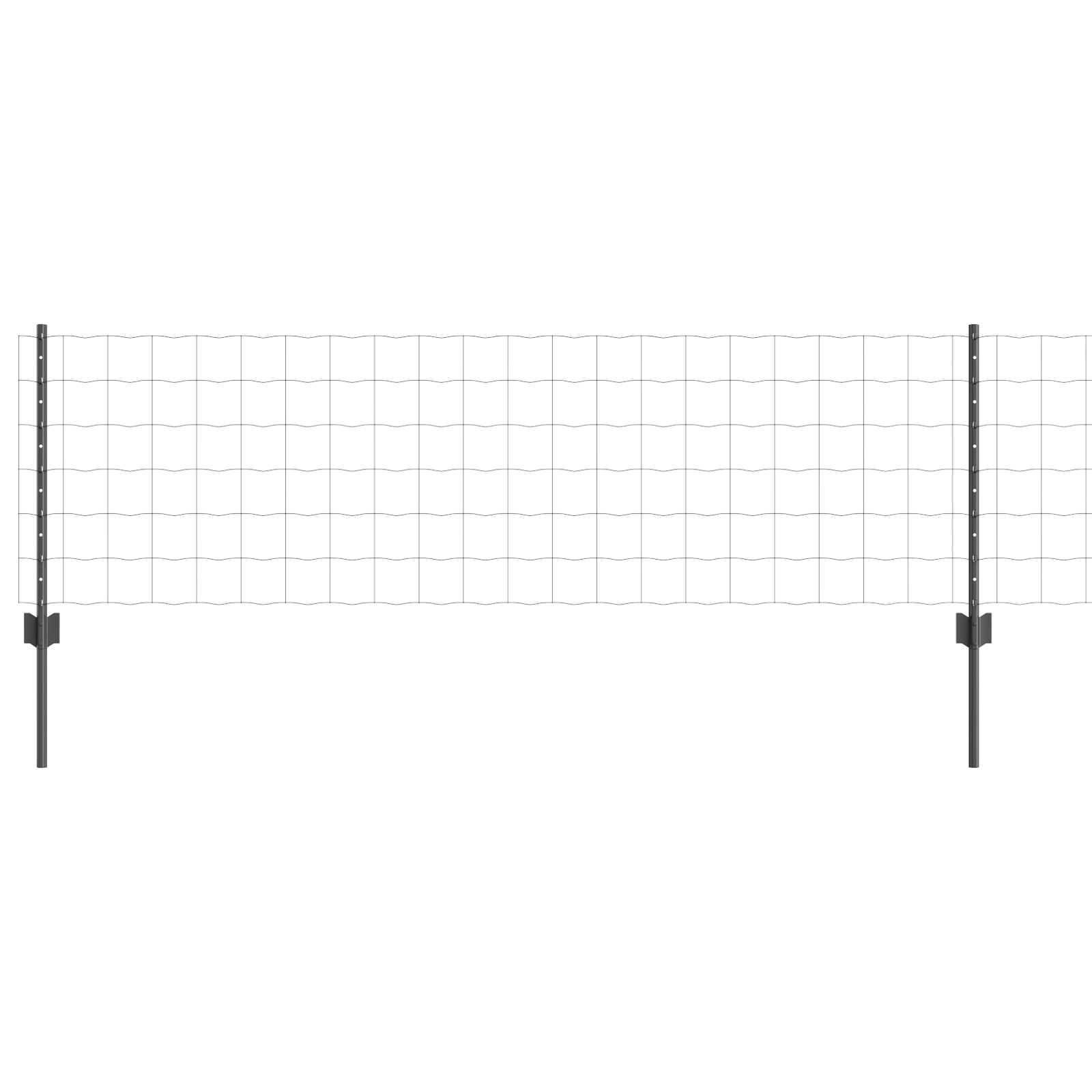 Euro Fence with 5 U Posts Grey 0.6x10 m Steel - Image 2