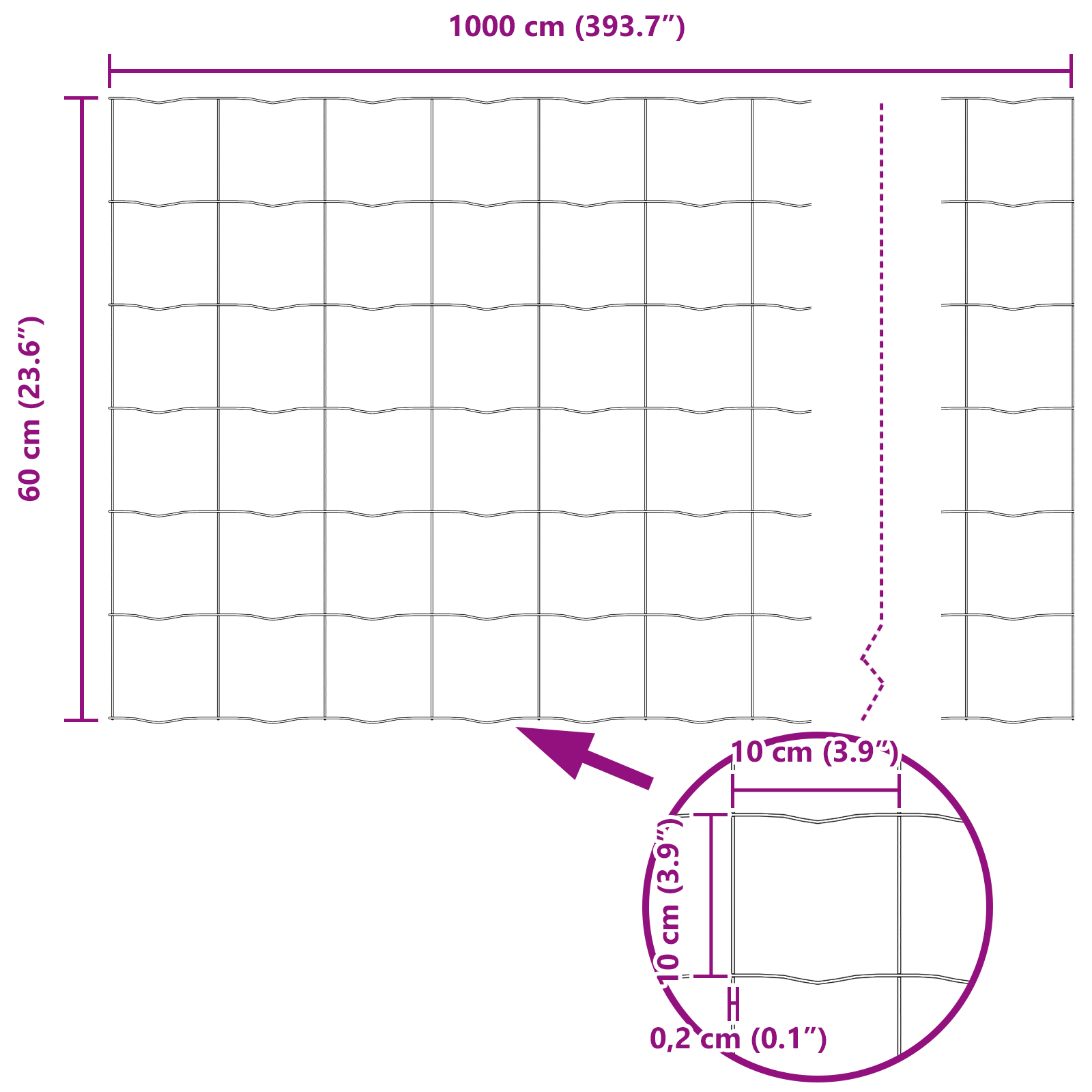 Euro Fence with 5 U Posts Grey 0.6x10 m Steel - Image 11