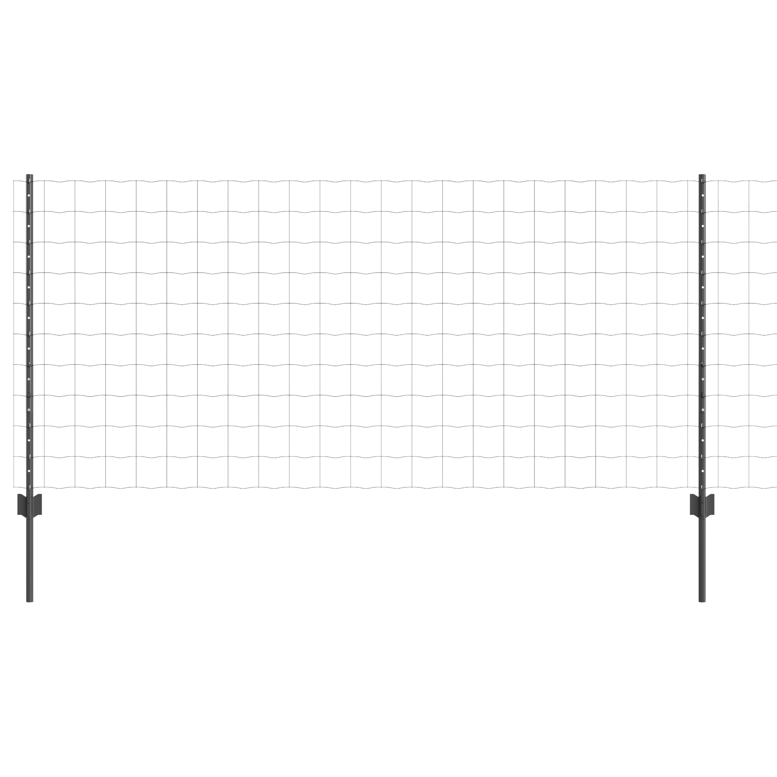 Garden Fence Set Set of 2 Grey Powder-Coated Steel 10 x 1 m - Image 2
