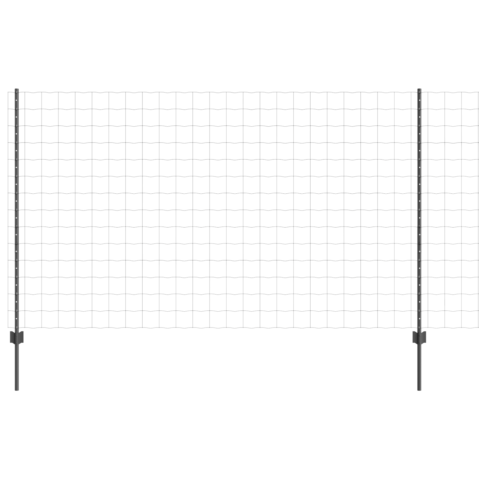 Euro Fence with 10 U Posts Grey 1.4x10 m Steel - Image 2