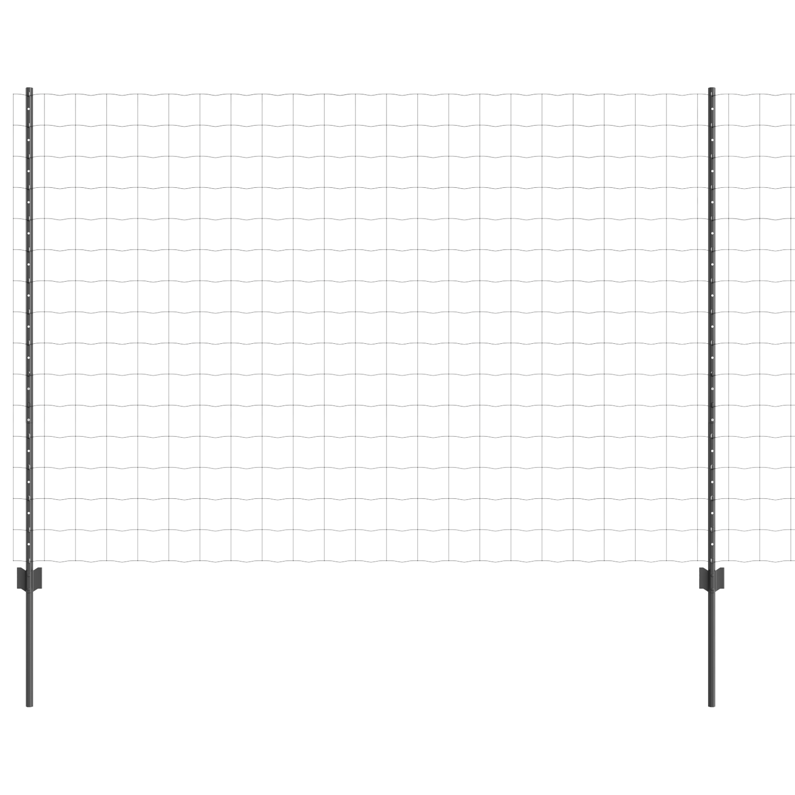 Euro Fence with 10 U Posts Grey 1.5x10 m Steel - Image 2