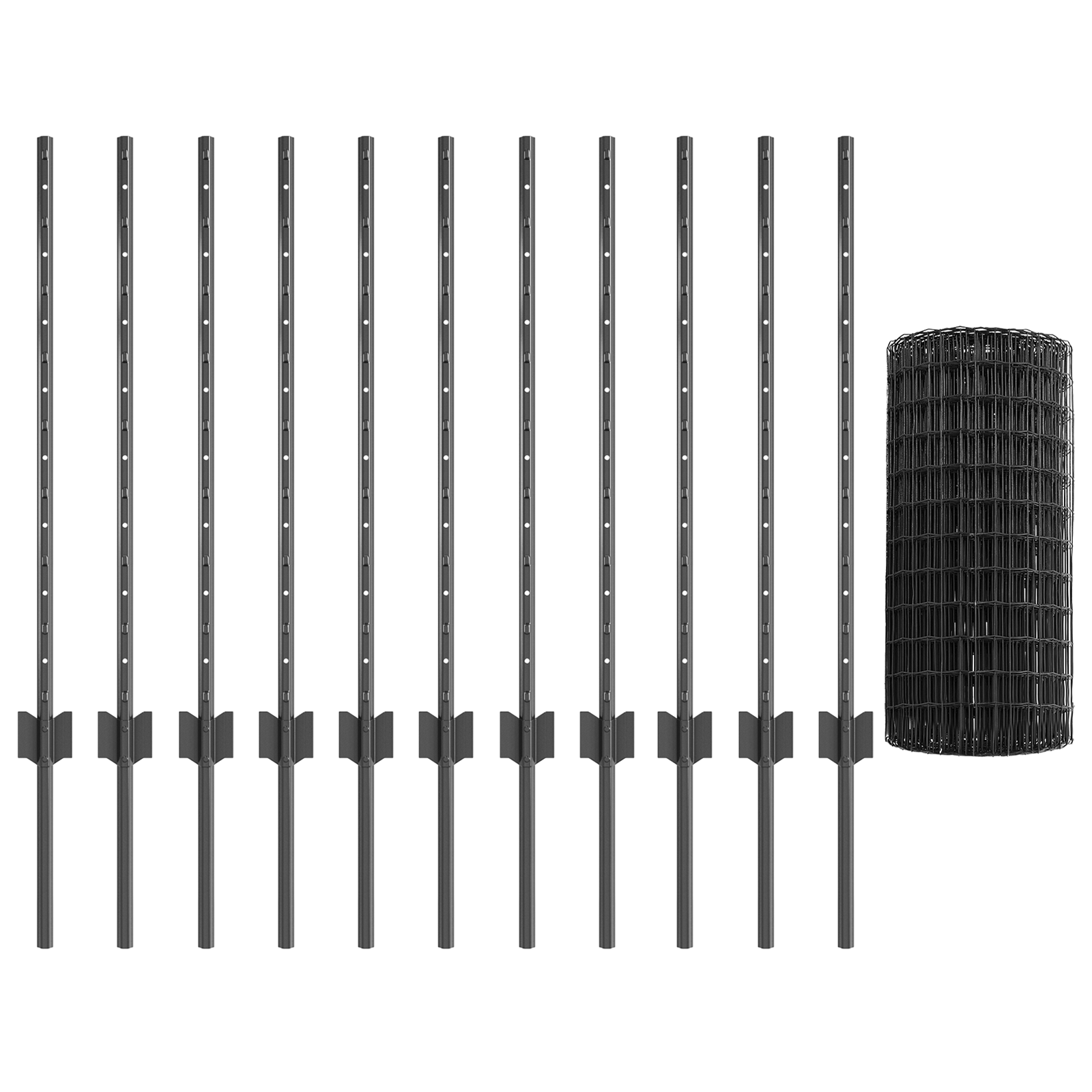 Euro Fence with 11 U Posts Grey 0,8x25 m Steel - Image 4
