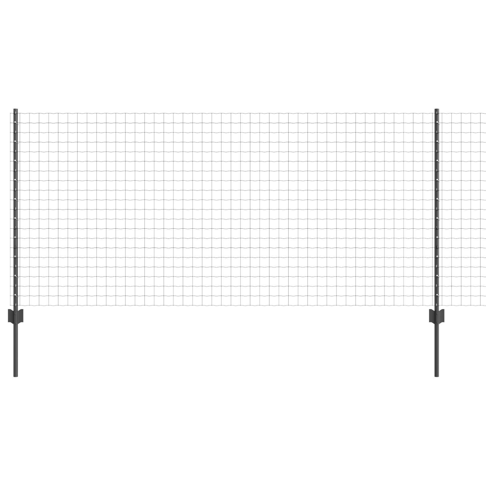 Euro Fence with 22 U Posts Grey 1x25 m Steel - Image 2