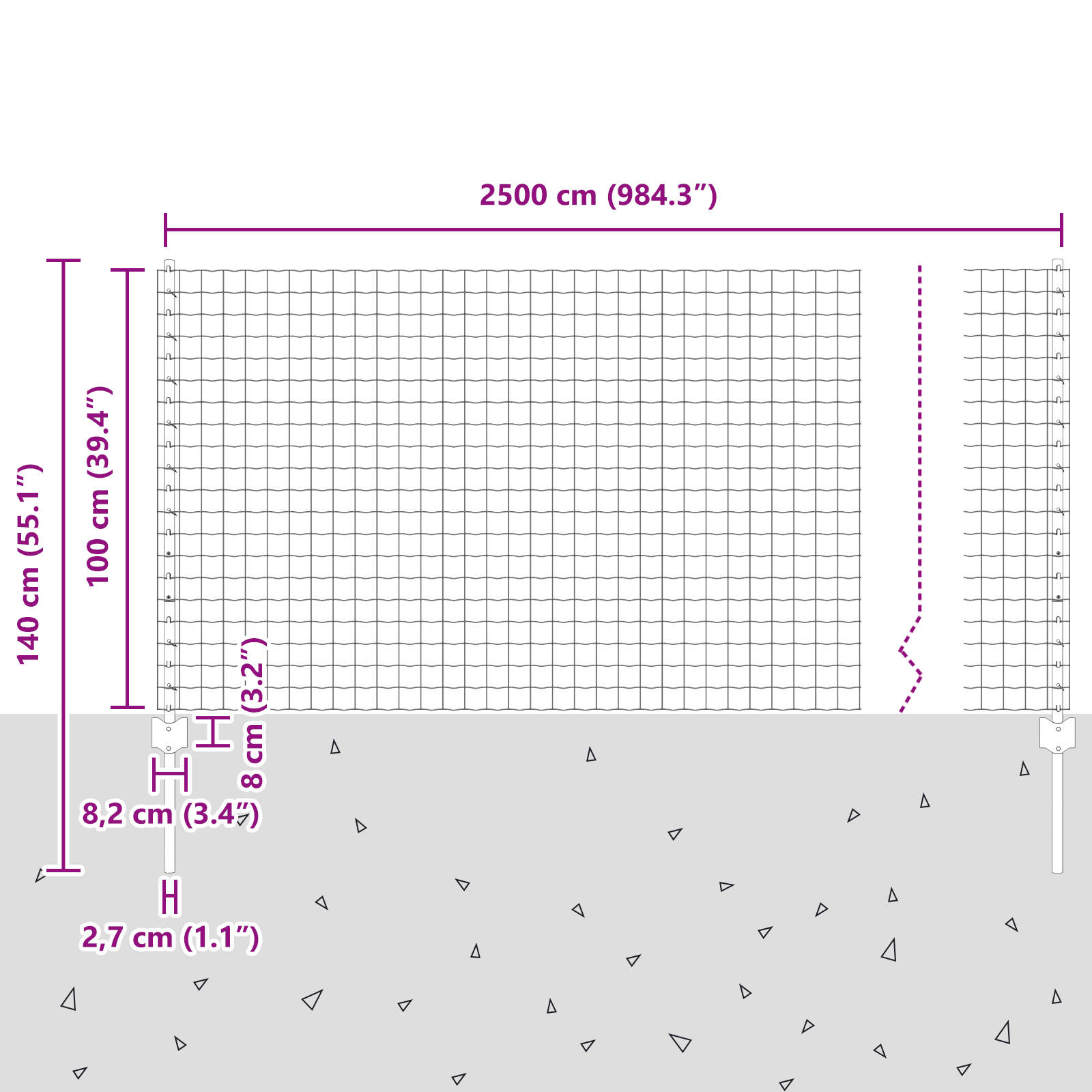 Euro Fence with 22 U Posts Grey 1x25 m Steel - Image 11
