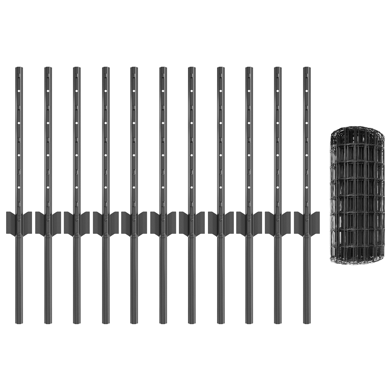 Euro Fence with 11 U Posts Grey 0.4x25 m Steel - Image 4