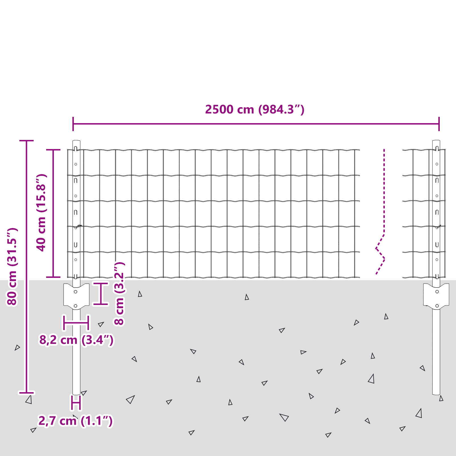 Euro Fence with 11 U Posts Grey 0.4x25 m Steel - Image 10