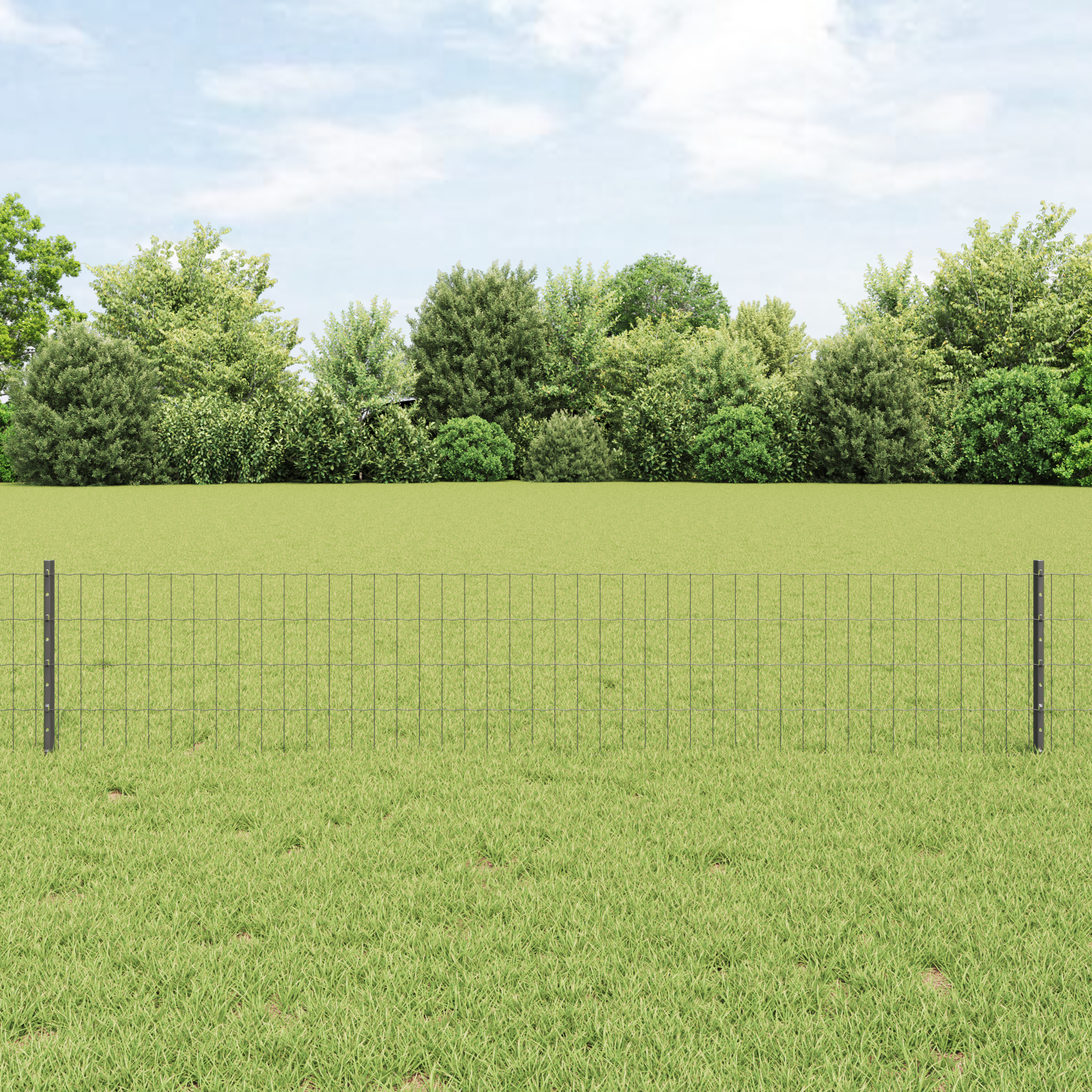 Euro Fence with 11 U Posts Grey 0,4x25 m Steel