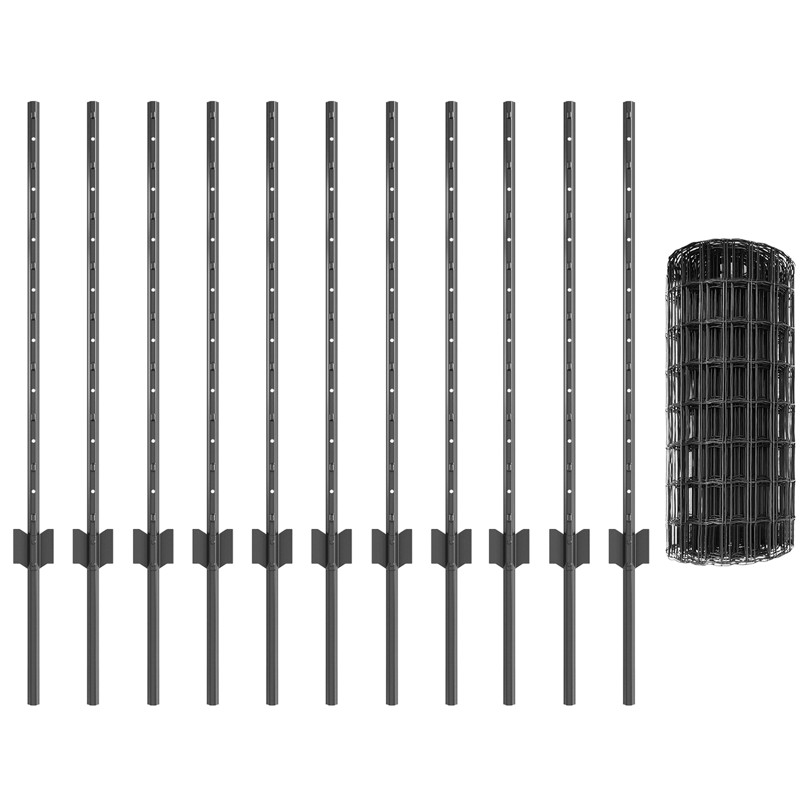 Euro Fence with 11 U Posts Grey 0,8x25 m Steel - Image 4
