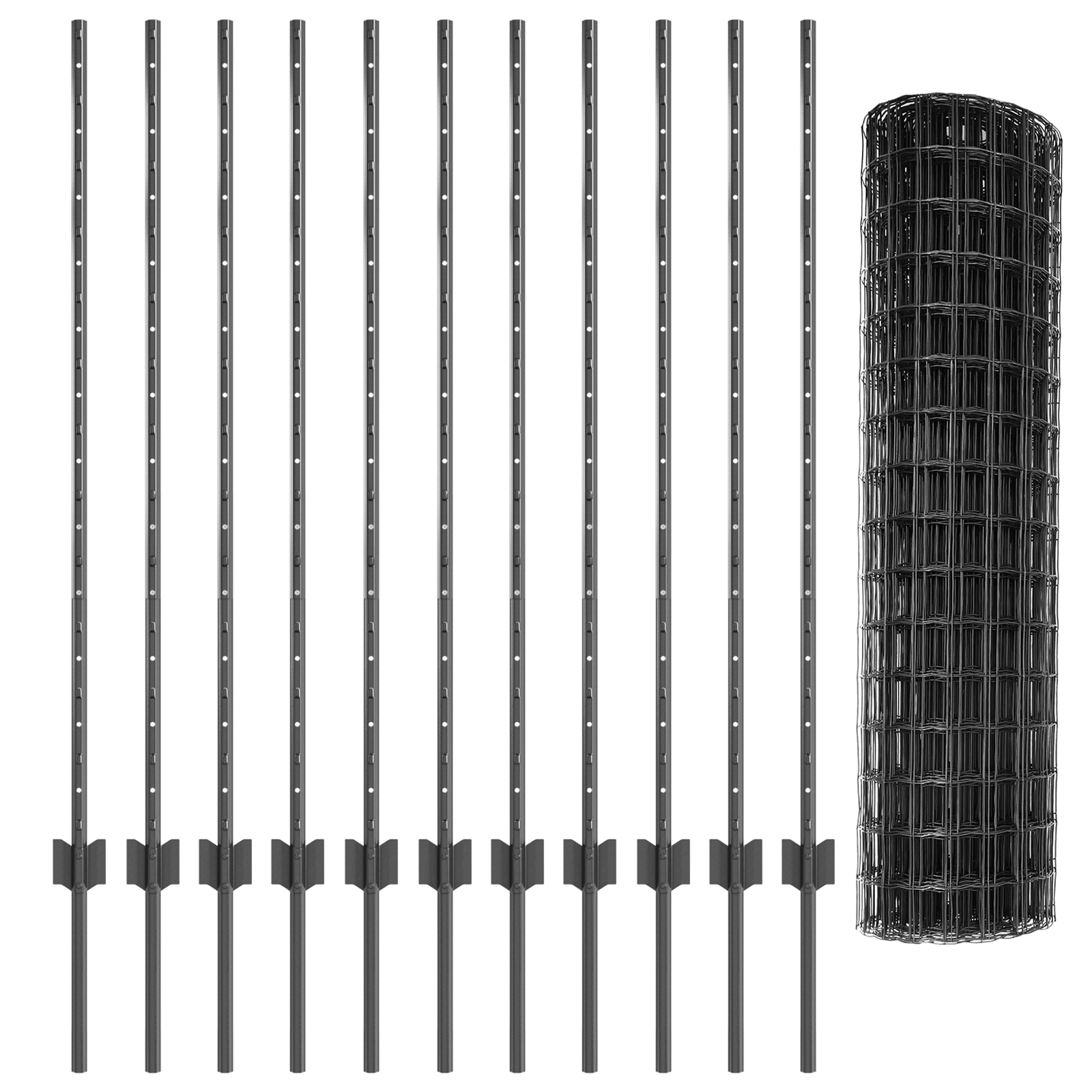 Euro Fence with 22 U Posts Grey 1,2x25 m Steel - Image 5