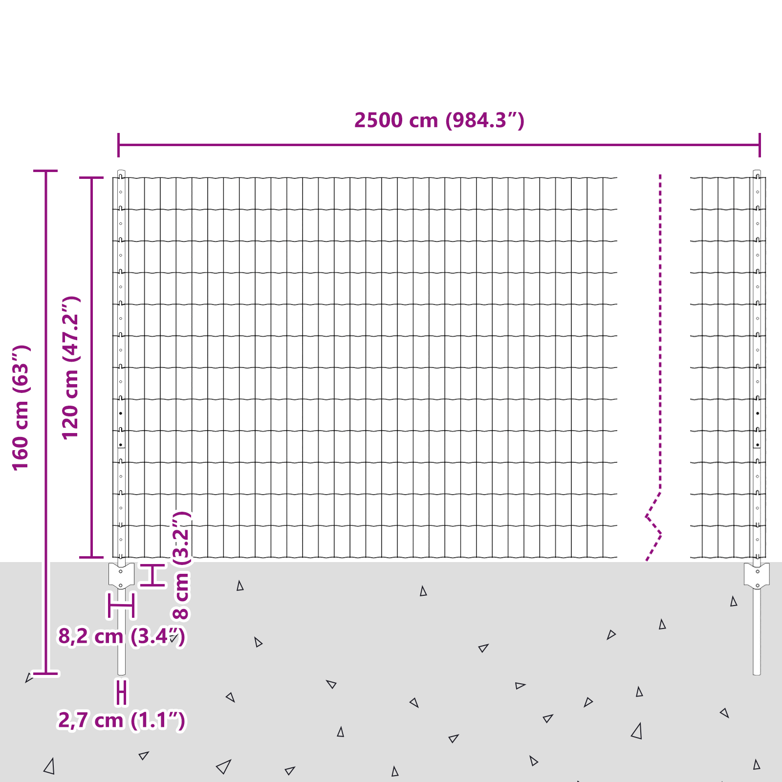 Euro Fence with 22 U Posts Grey 1,2x25 m Steel - Image 11