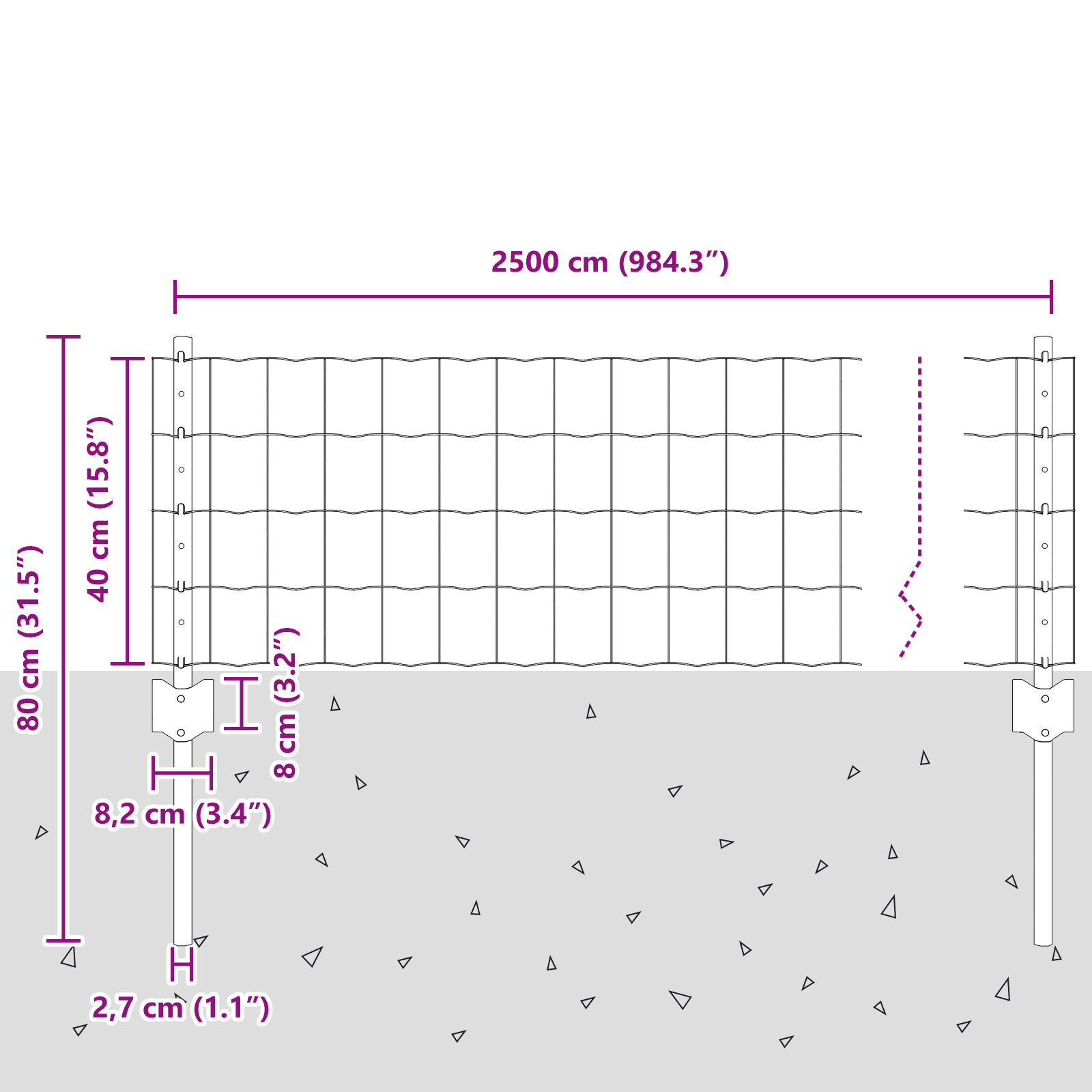 Euro Fence with 11 U Posts Grey 0.4x25 m Steel - Image 10