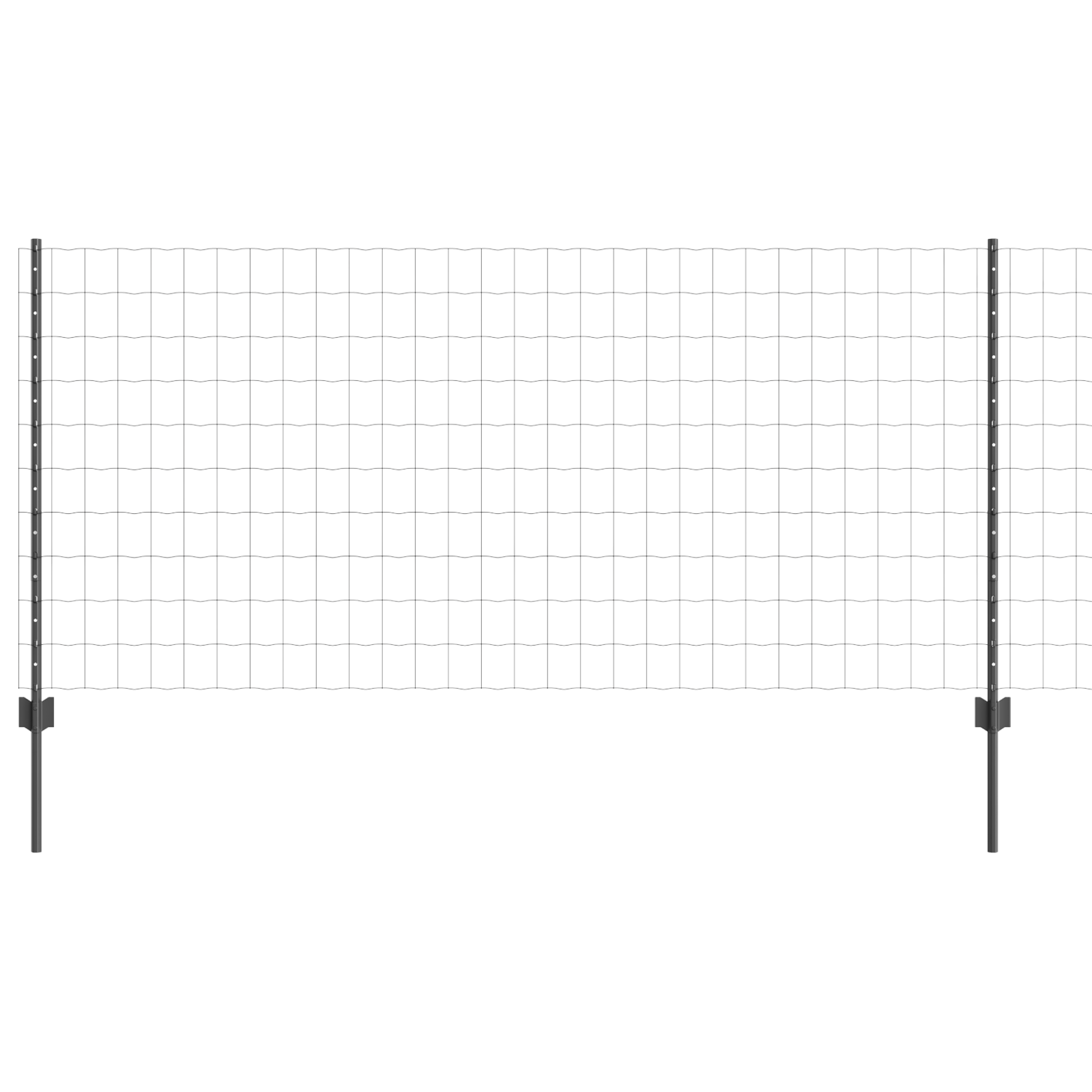 Euro Fence with 22 U Posts Grey 1x25 m Steel - Image 2