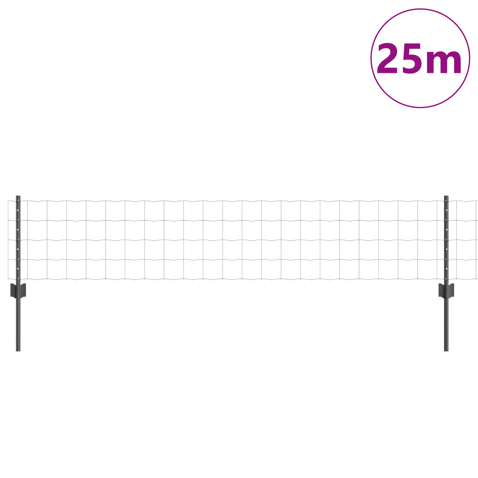 Euro Fence with 11 U Posts Grey 0,4x25 m Steel - Image 3