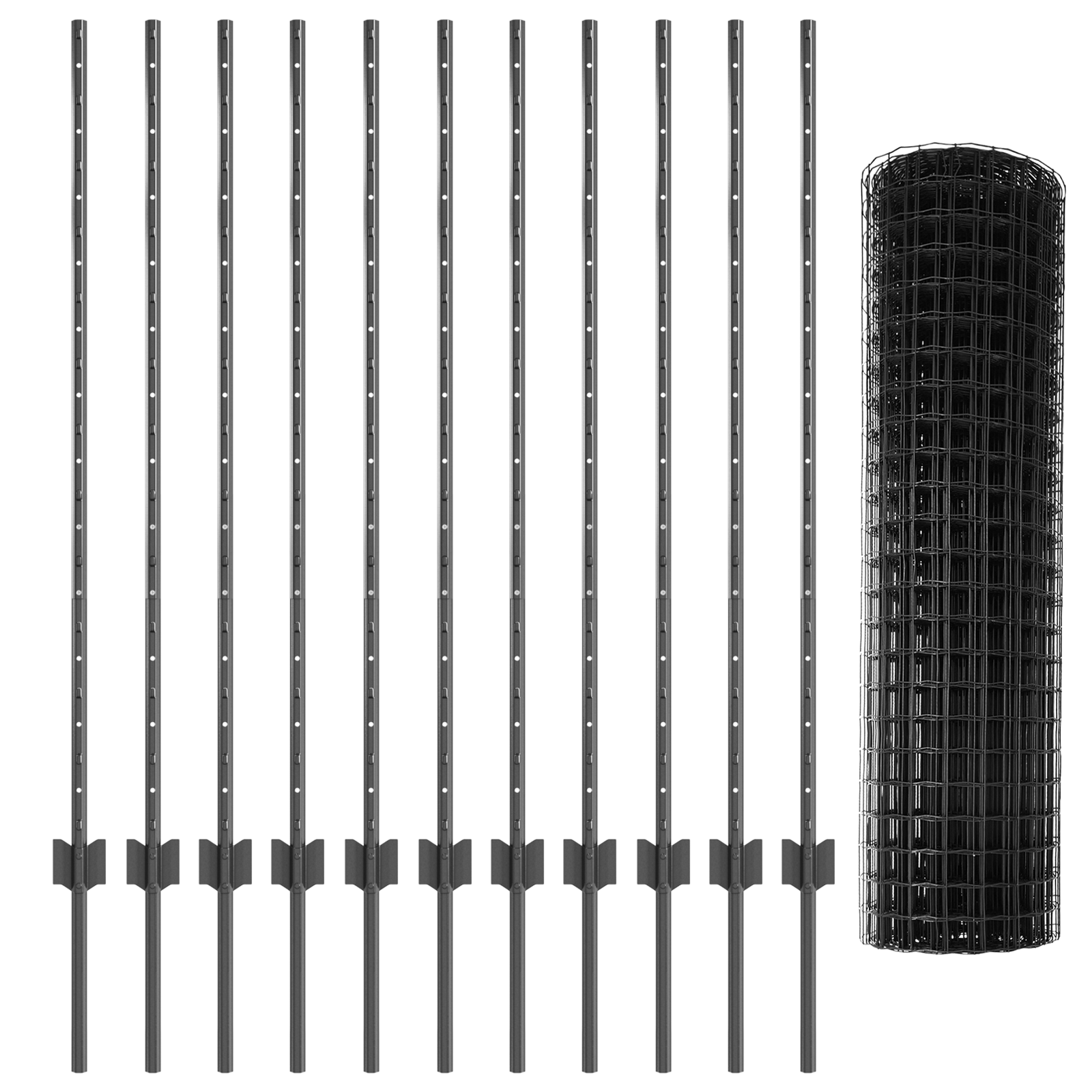Euro Fence with 22 U Posts Grey 1,2x25 m Steel - Image 4