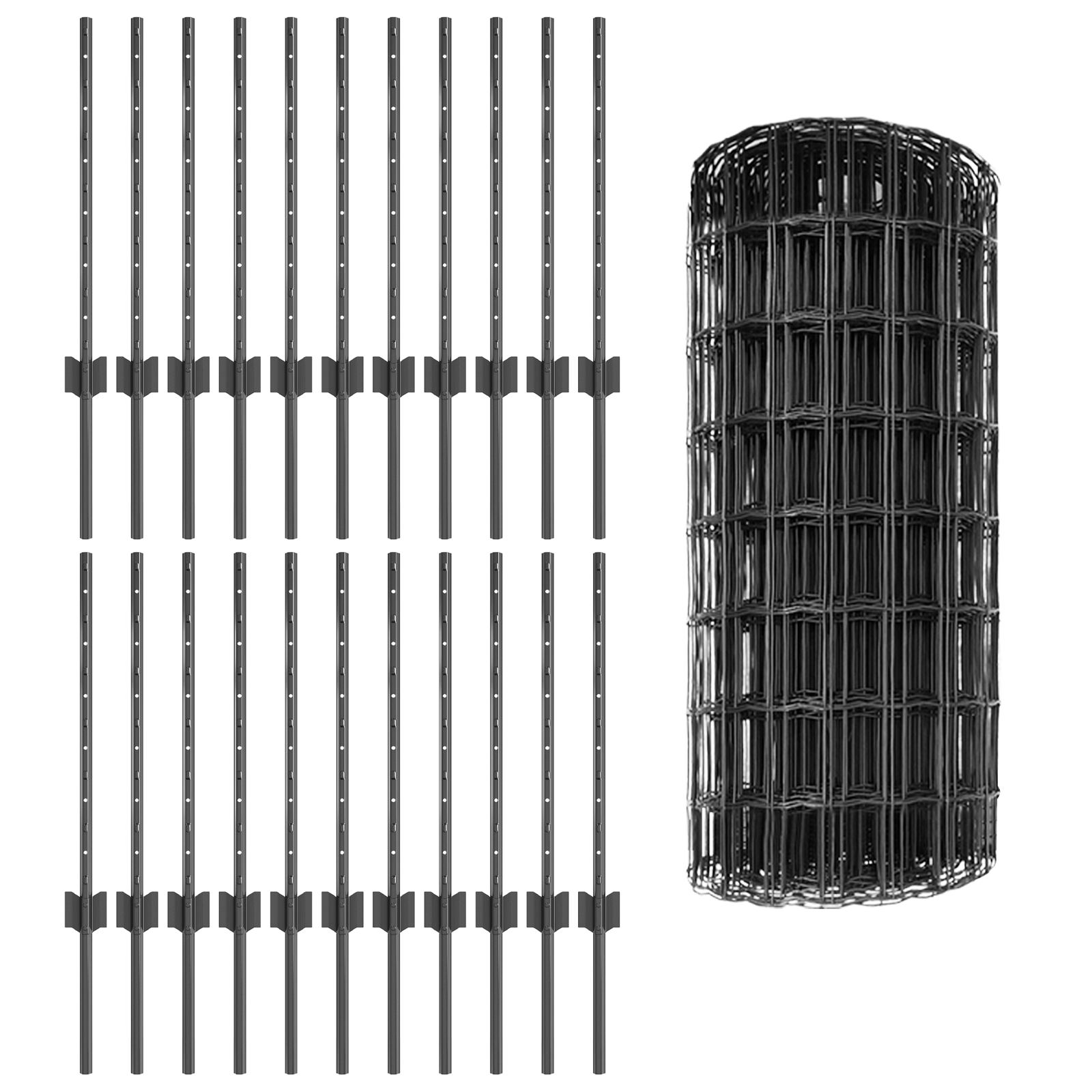 Euro Fence with 22 U Posts Grey 0,6x50 m Steel - Image 4