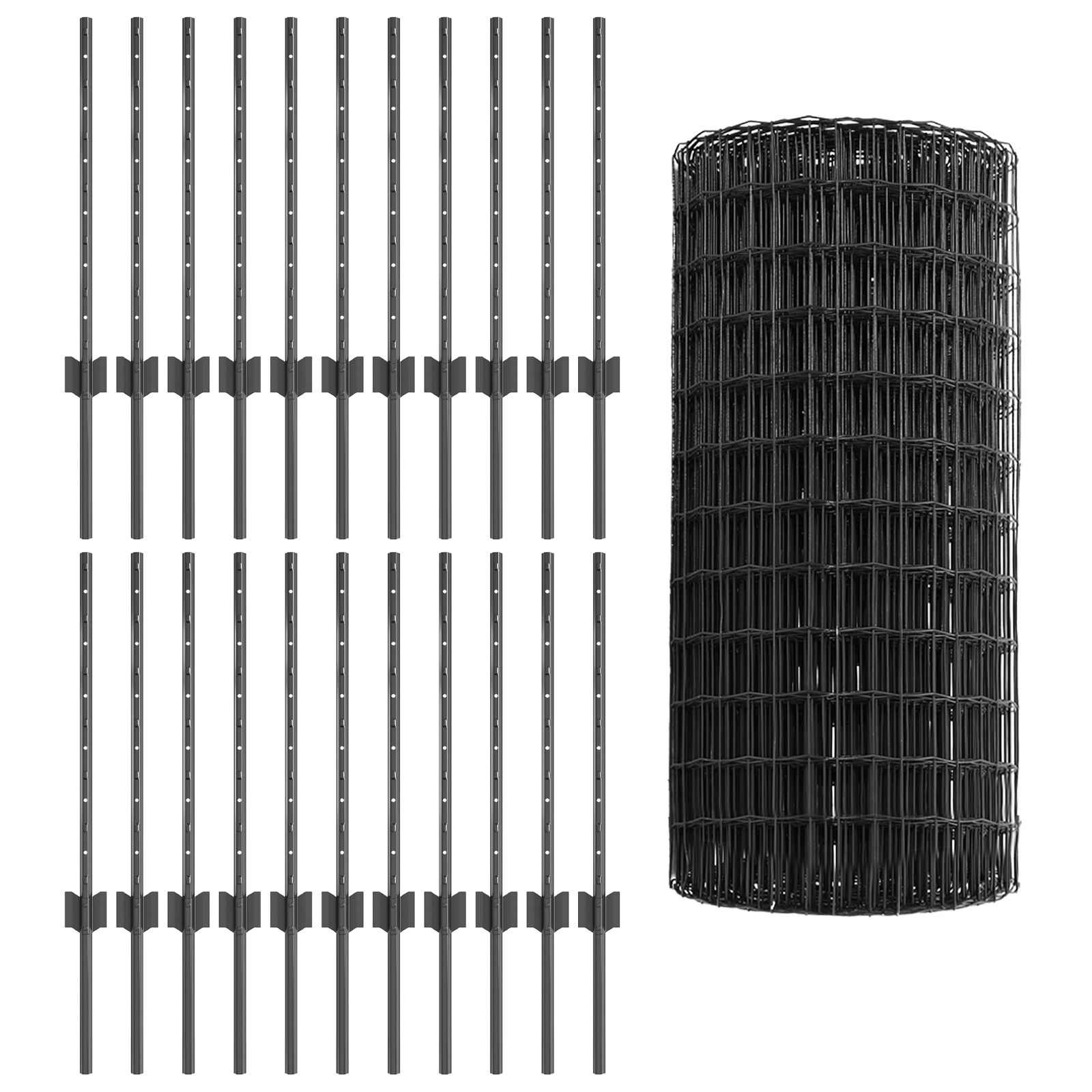 Euro Fence with 22 U Posts Grey 0,6x50 m Steel - Image 4