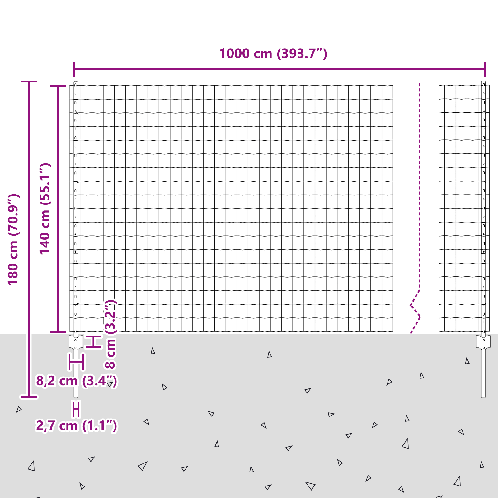 Euro Fence with 10 U Posts Grey 1,4x10 m Steel - Image 11