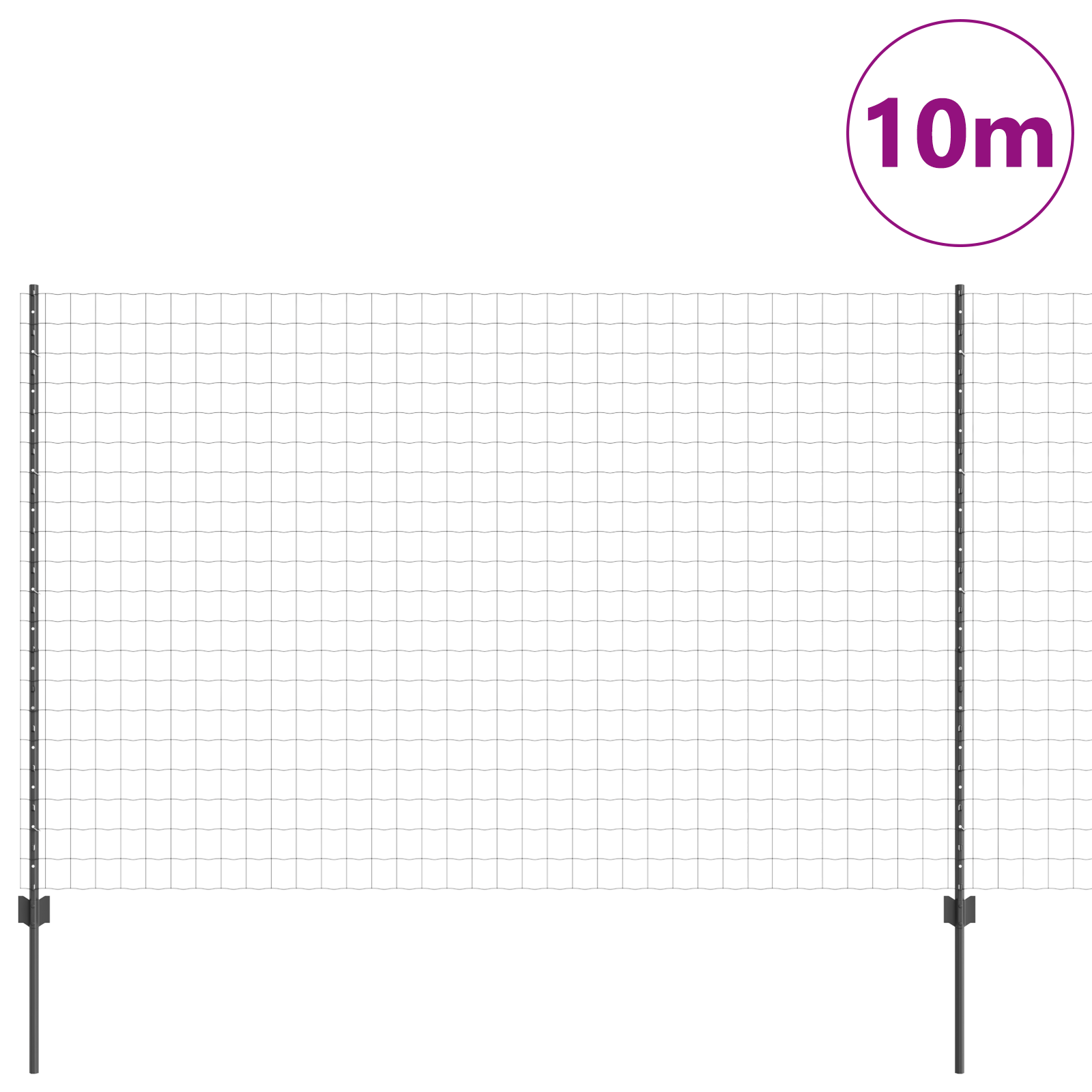 Euro Fence with 10 U Posts Grey 1,6x10 m Steel - Image 3