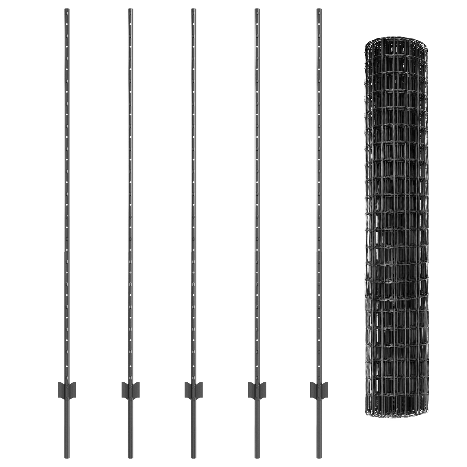 Euro Fence with 10 U Posts Grey 1,6x10 m Steel - Image 5