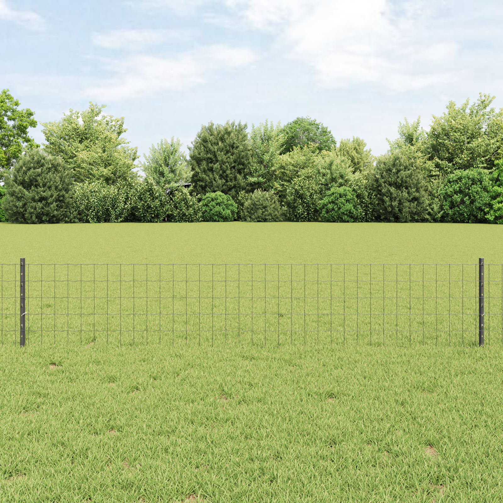 Euro Fence with 22 U Posts Grey 0,4x50 m Steel