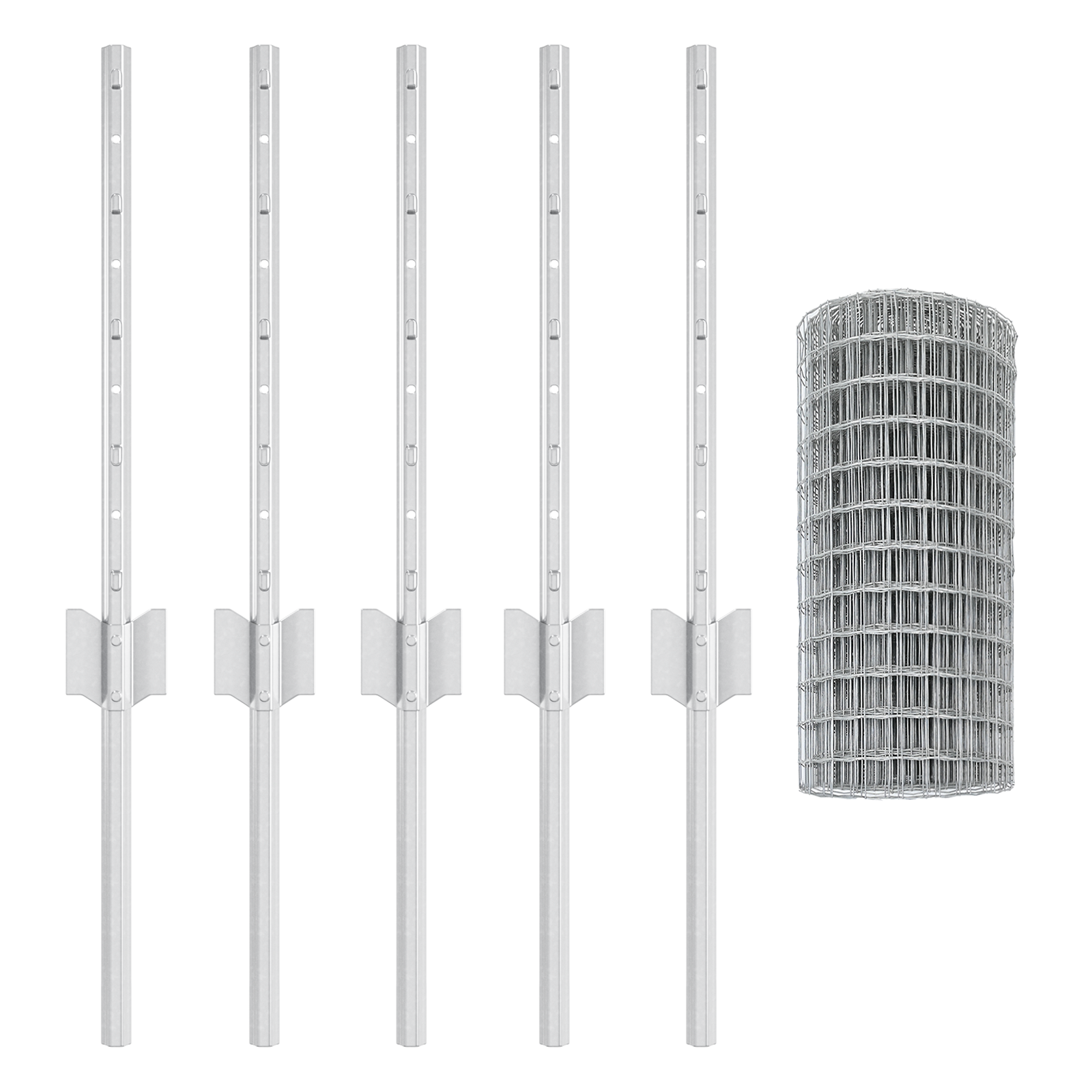 Euro Fence with 5 U Posts Silver 0,4x10 m Steel - Image 5