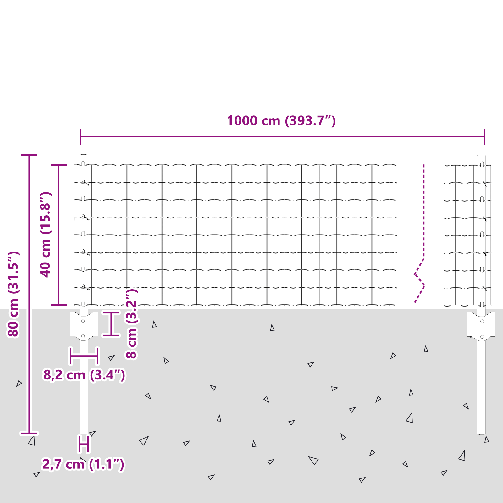 Euro Fence with 5 U Posts Silver 0,4x10 m Steel - Image 10