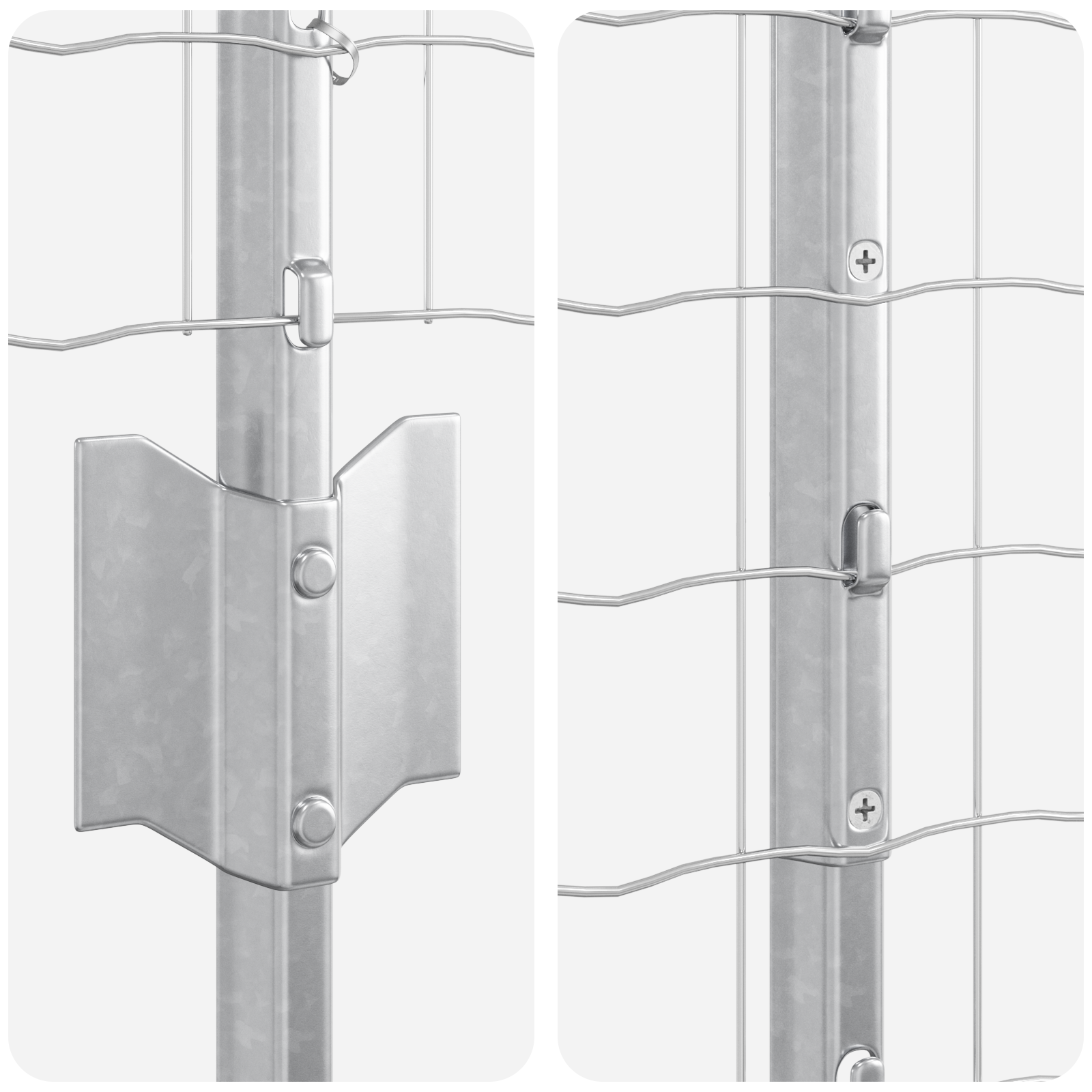 Euro Fence with 10 U Posts Silver 1x10 m Steel - Image 7