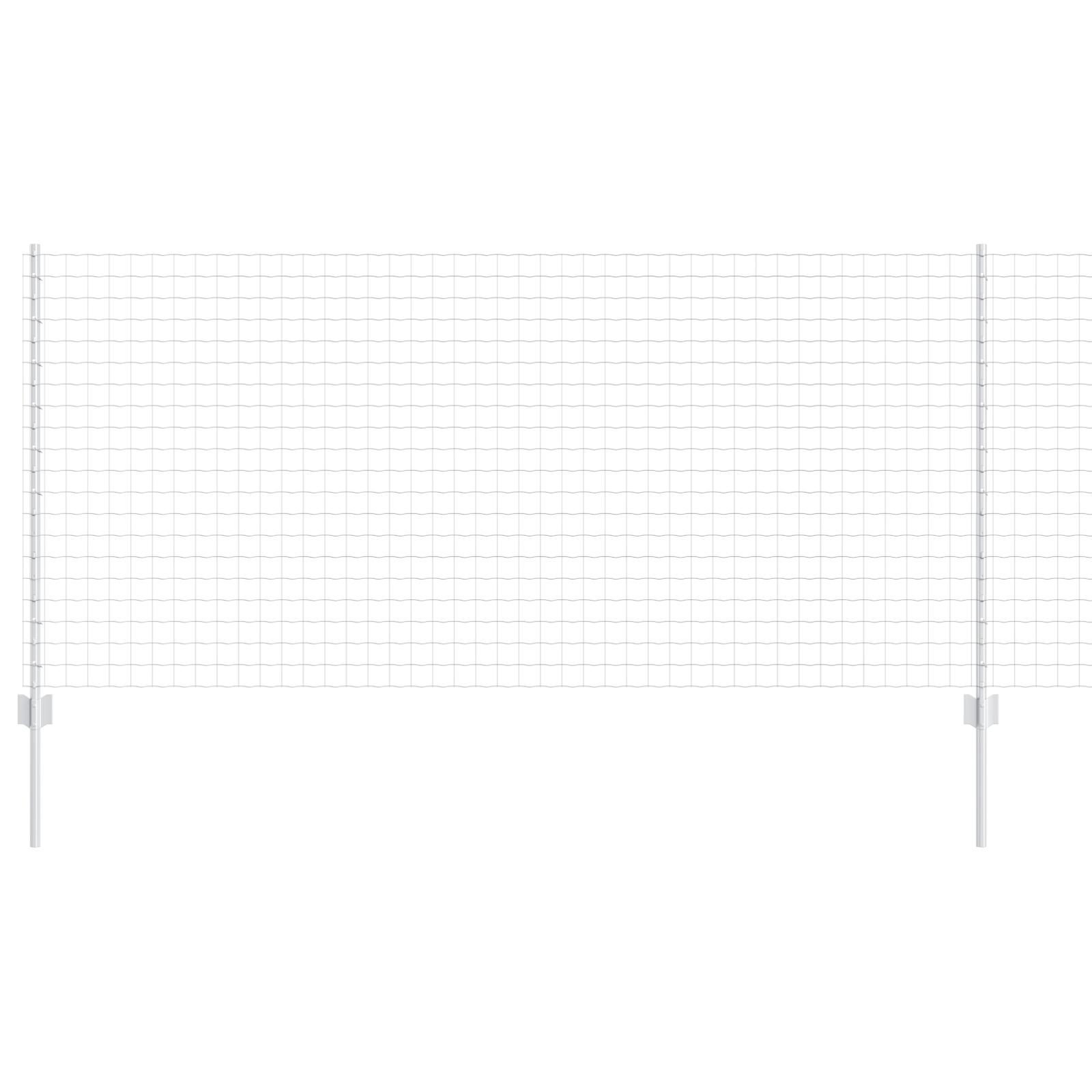 Euro Fence with 10 U Posts Silver 1x10 m Steel - Image 2