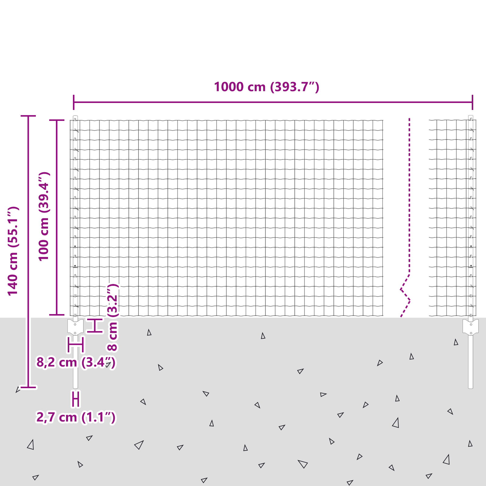 Euro Fence with 10 U Posts Silver 1x10 m Steel - Image 11