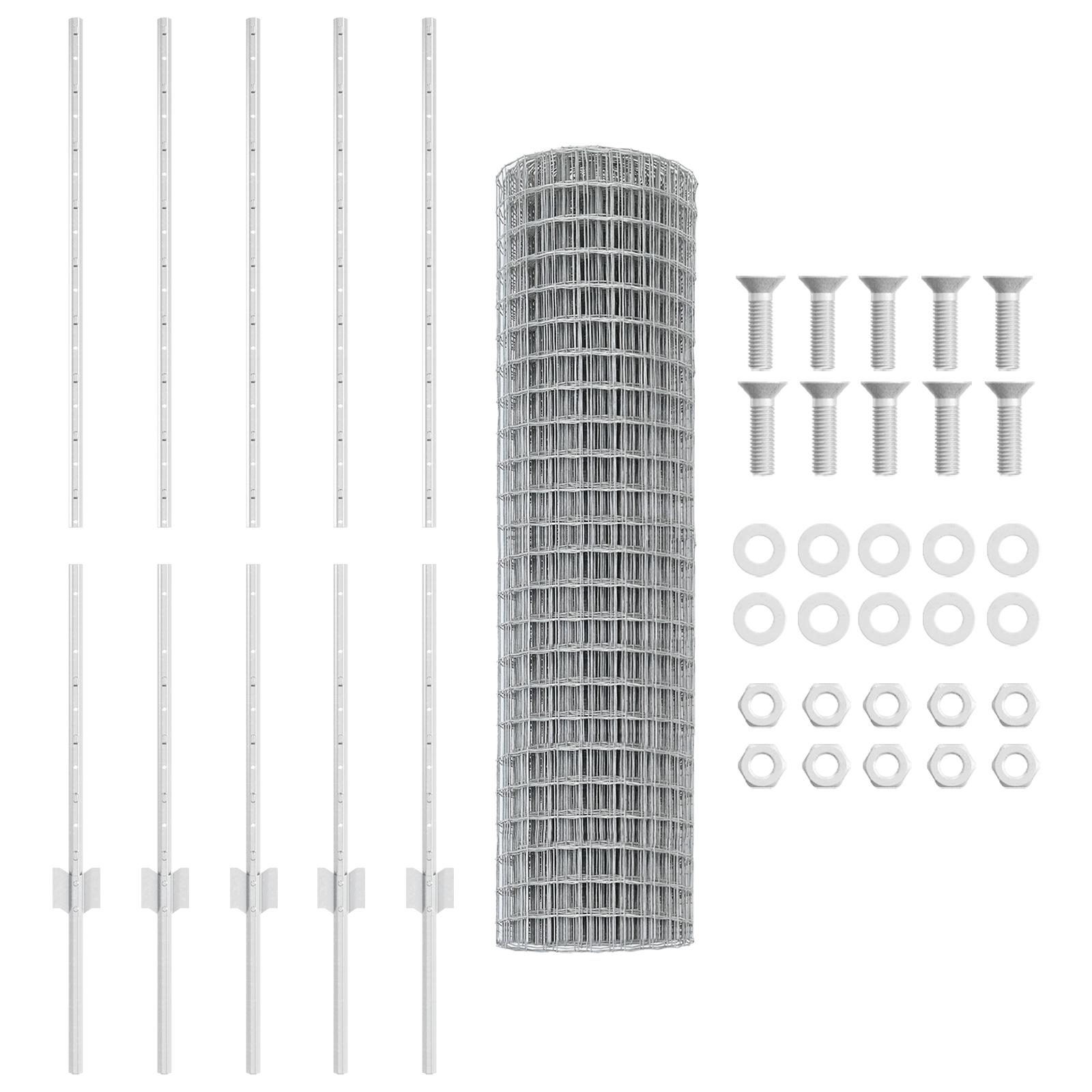 Euro Fence with 10 U Posts Silver 1,2x10 m Steel - Image 5