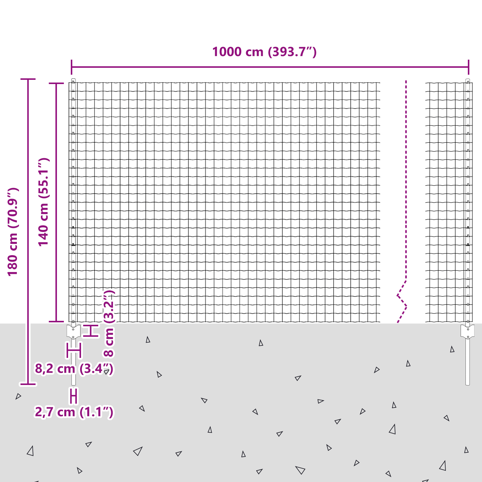 Euro Fence with 10 U Posts Silver 1,4x10 m Steel - Image 11