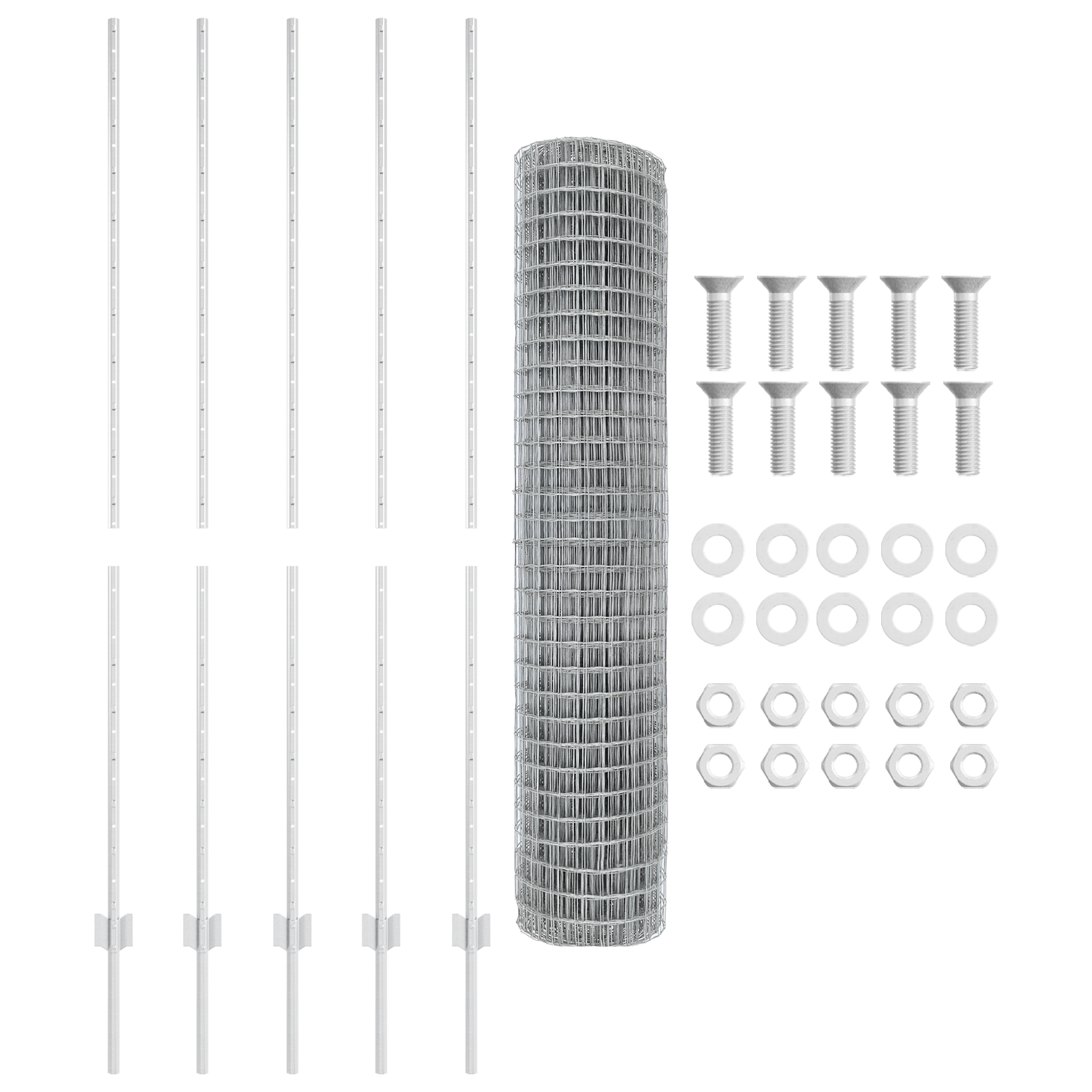 Euro Fence with 10 U Posts Silver 1,5x10 m Steel - Image 5