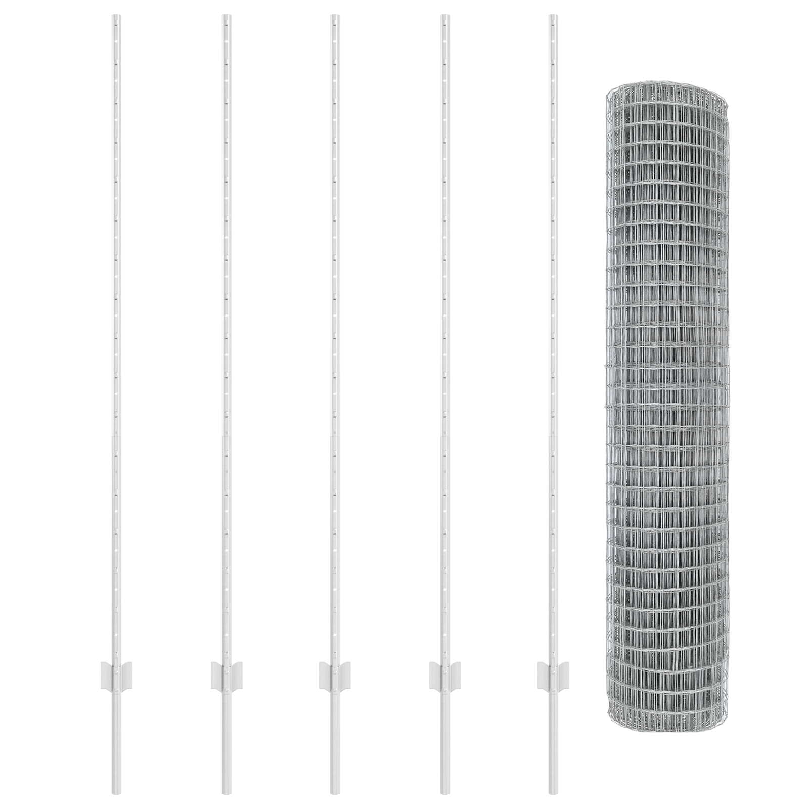 Euro Fence with 10 U Posts Silver 1,6x10 m Steel - Image 4