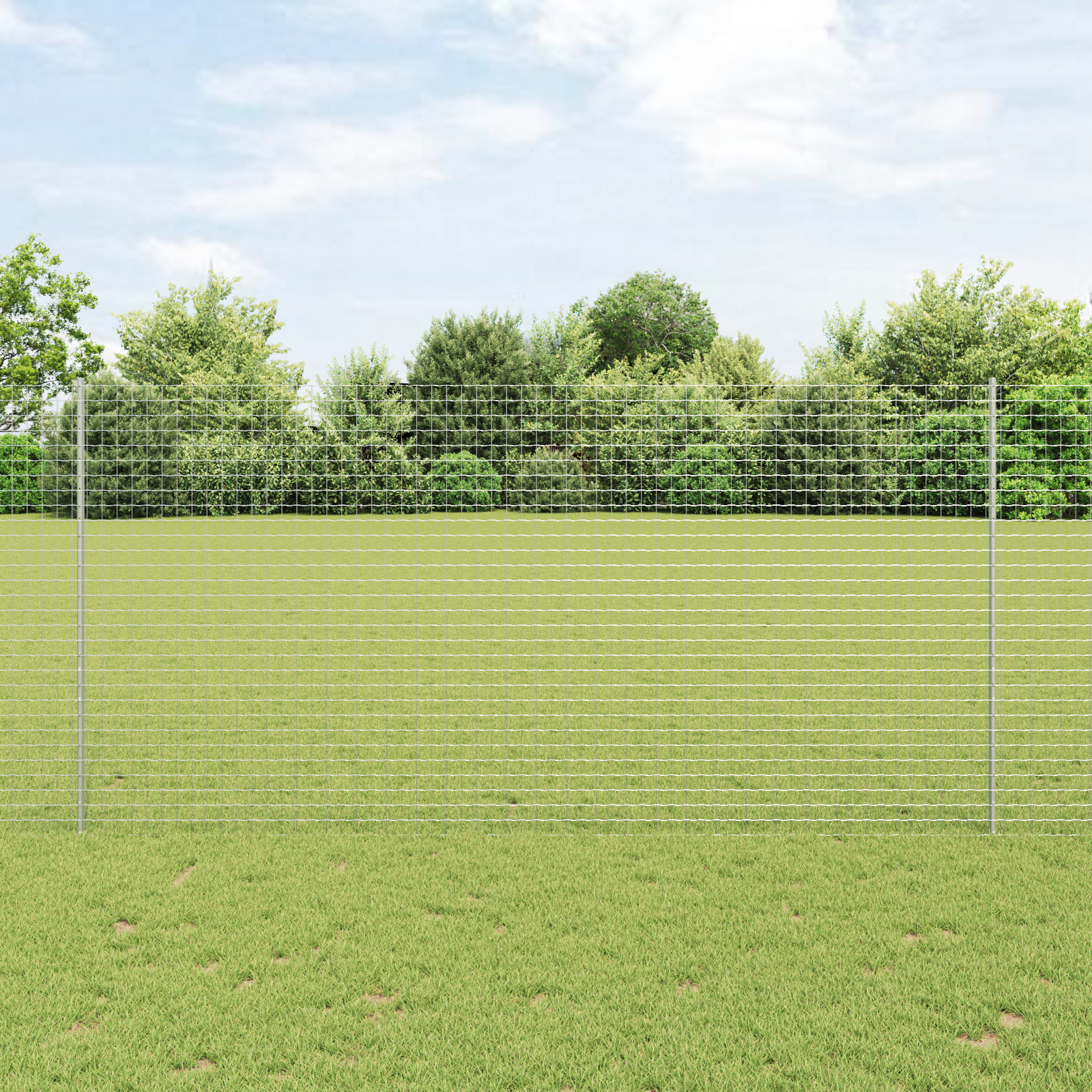 Euro Fence with 10 U Posts Silver 1,6x10 m Steel