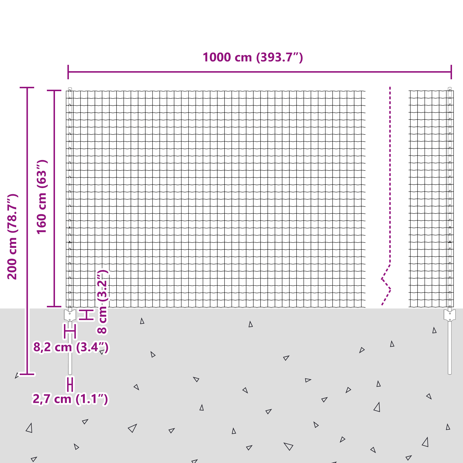 Euro Fence with 10 U Posts Silver 1,6x10 m Steel - Image 11