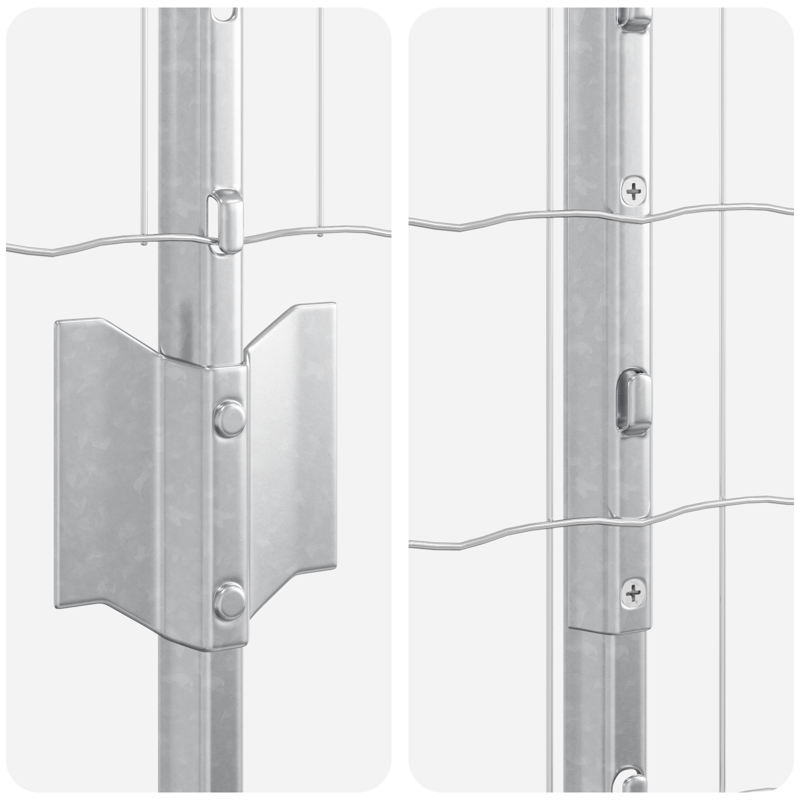 Euro Fence with 10 U Posts Silver 1x10 m Steel - Image 7