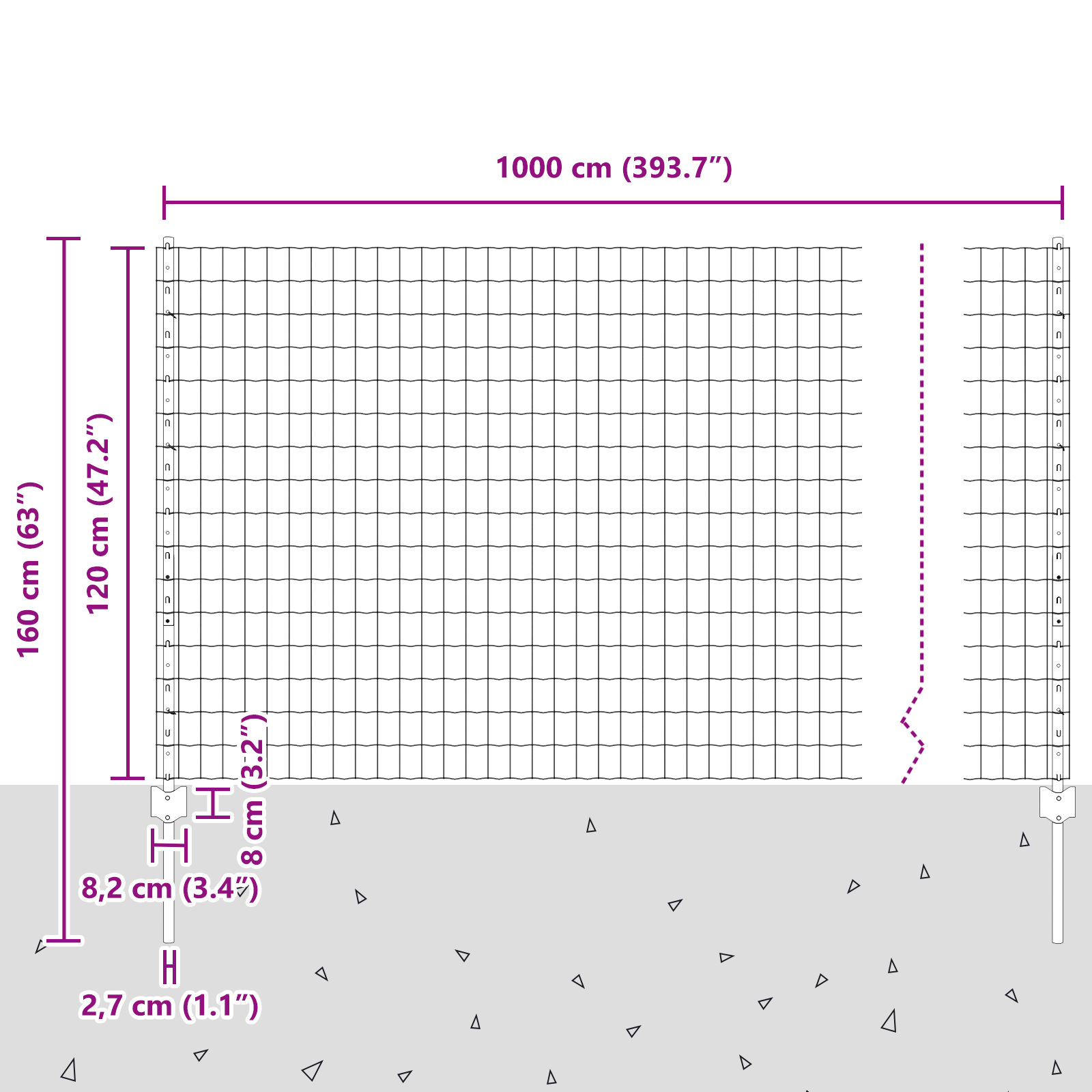 Euro Fence with 10 U Posts Silver 1,2x10 m Steel - Image 11