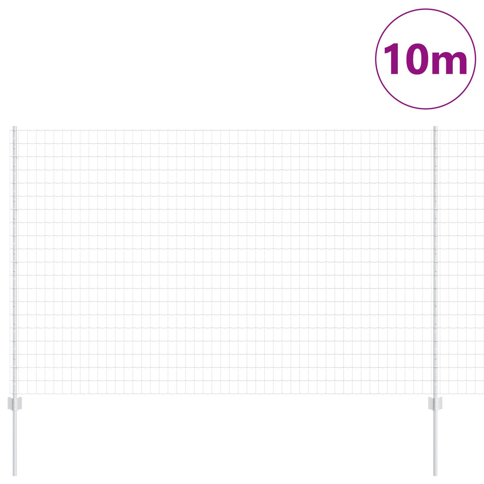 Euro Fence with 10 U Posts Silver 1,5x10 m Steel - Image 3