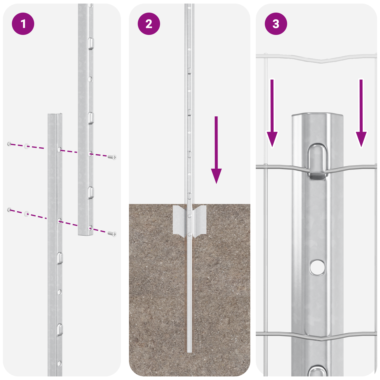 Euro Fence with 10 U Posts Silver 1,6x10 m Steel - Image 10