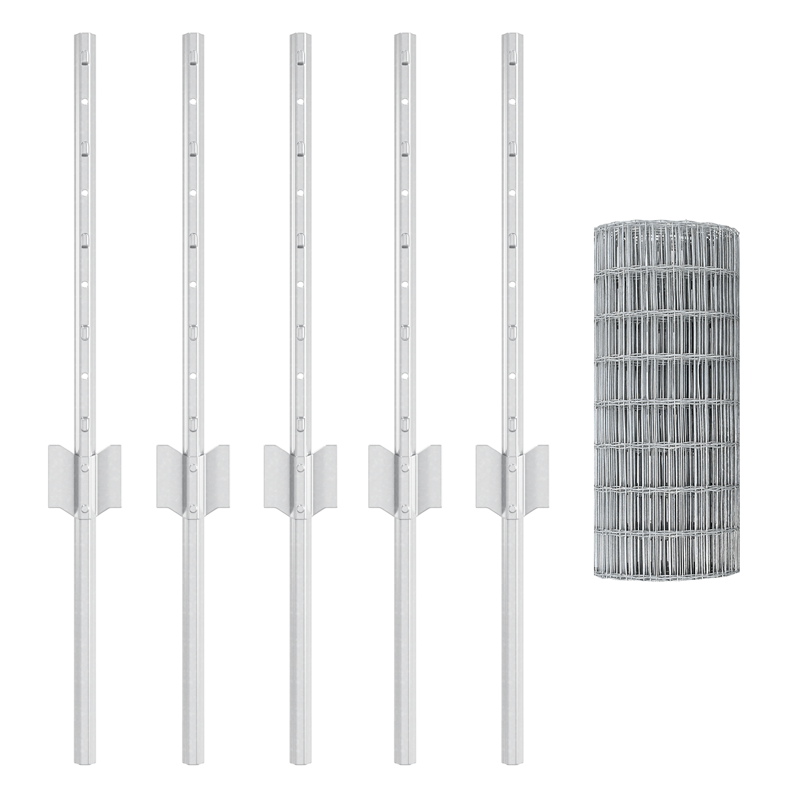 Euro Fence with 5 U Posts Silver 0,4x10 m Steel - Image 4