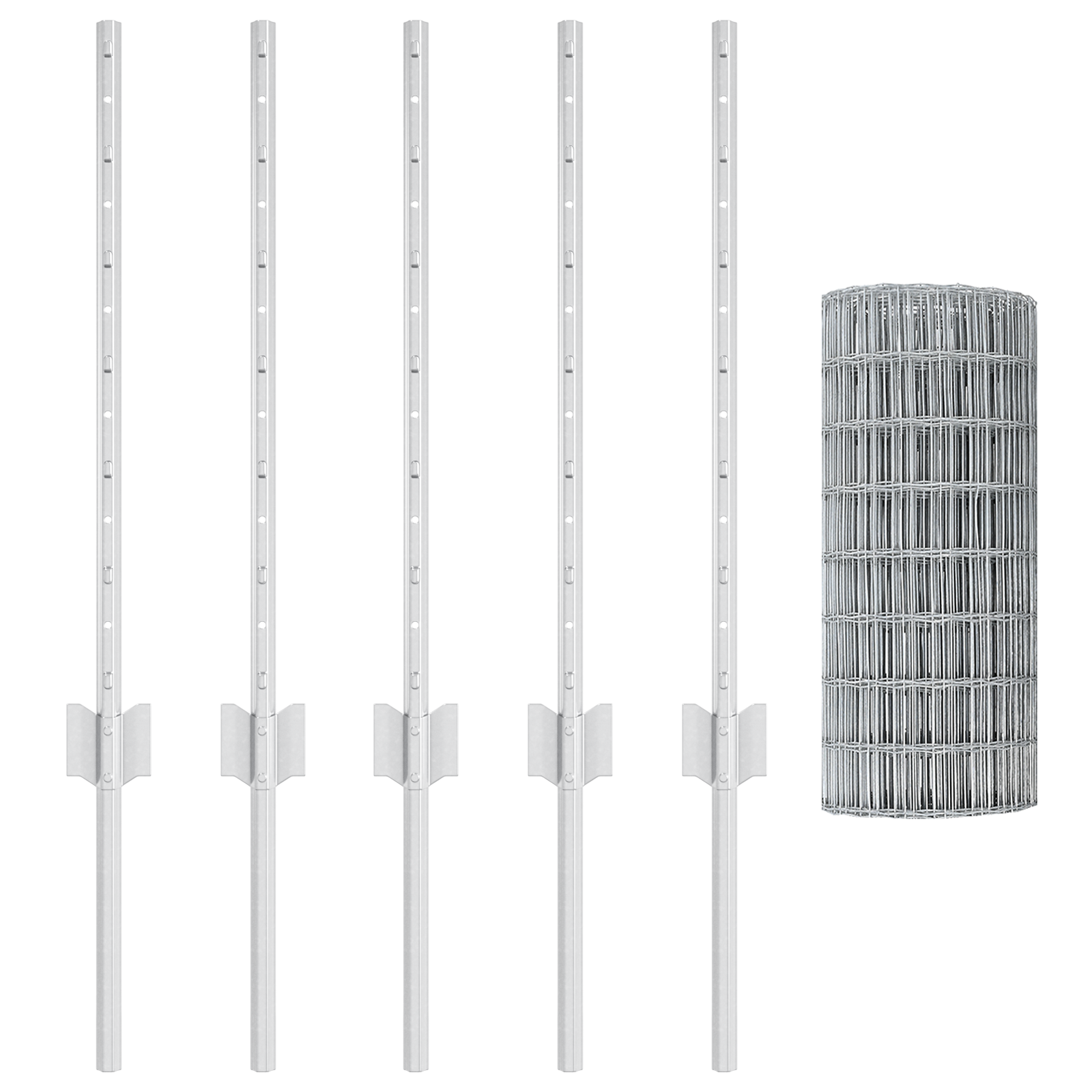 Euro Fence with 5 U Posts Silver 0,6x10 m Steel - Image 4