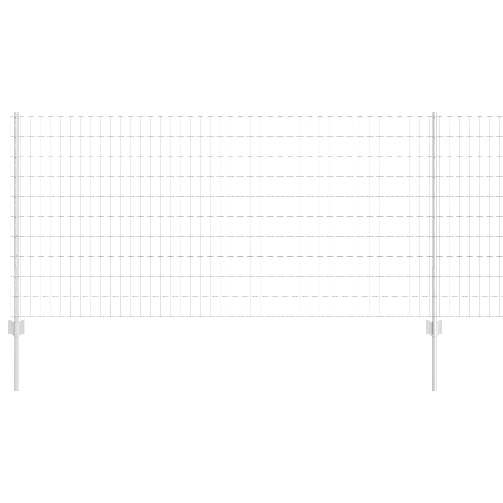 Euro Fence with 10 U Posts Silver 1x10 m Steel - Image 2