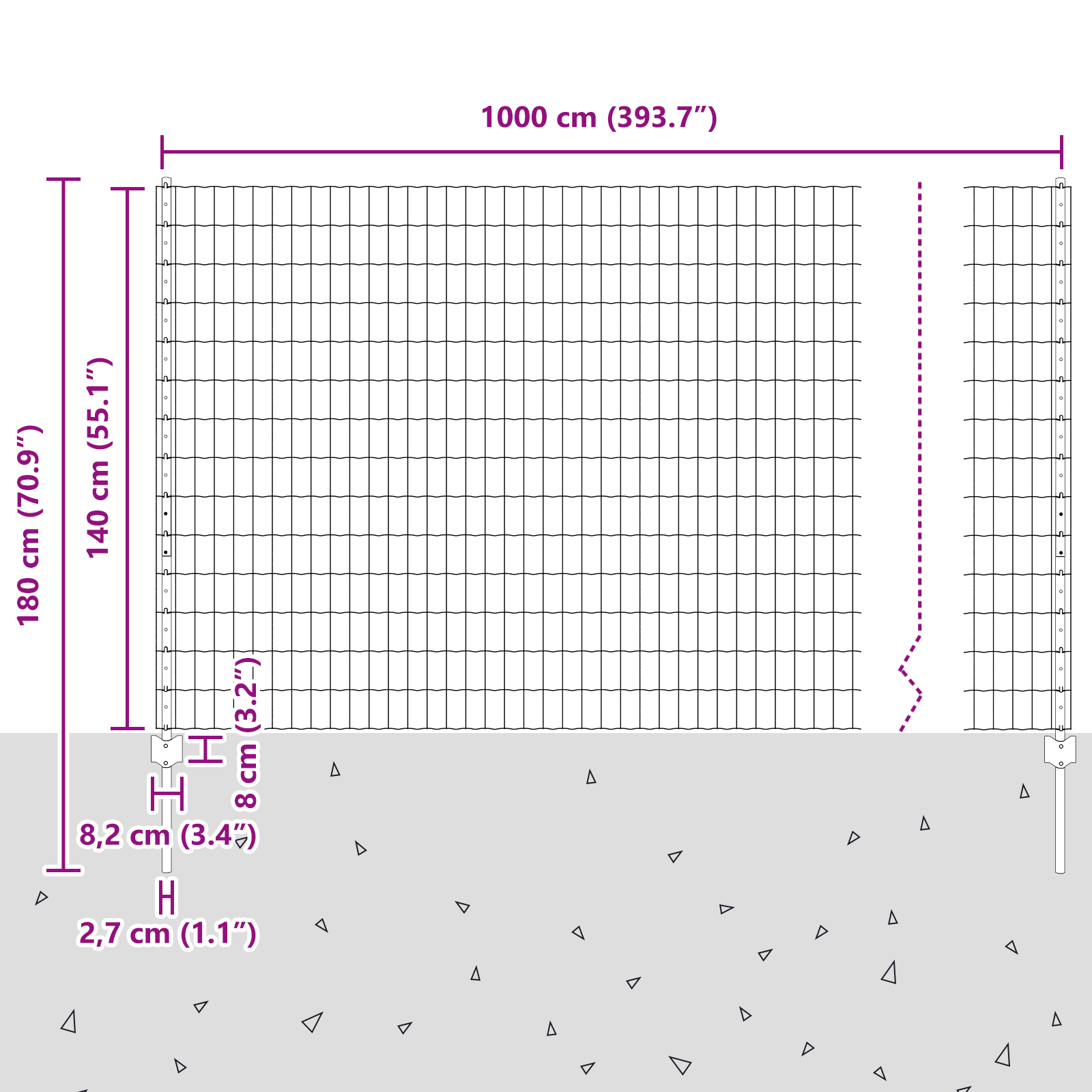 Euro Fence with 10 U Posts Silver 1,4x10 m Steel - Image 11
