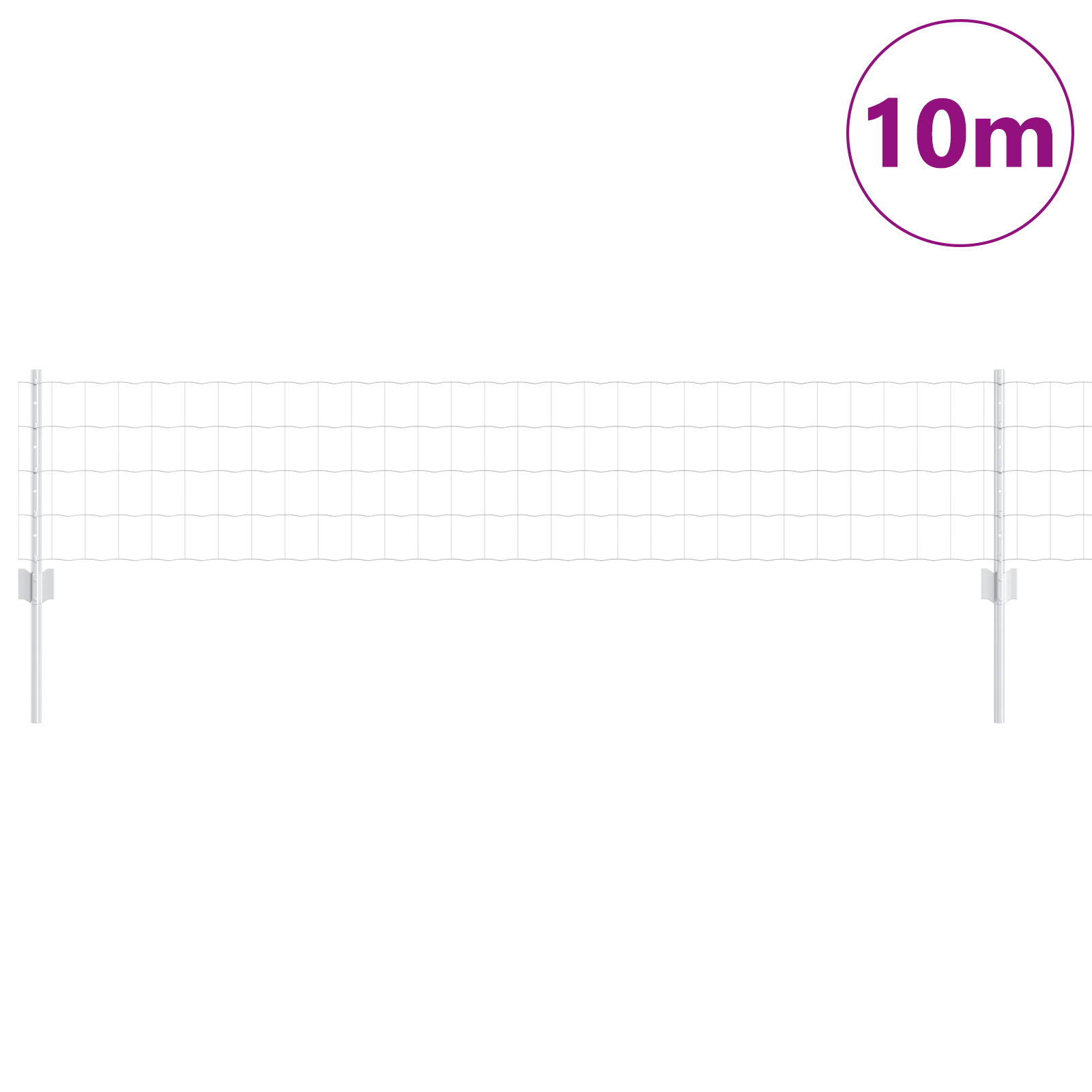 Euro Fence with 5 U Posts Silver 0,4x10 m Steel - Image 3