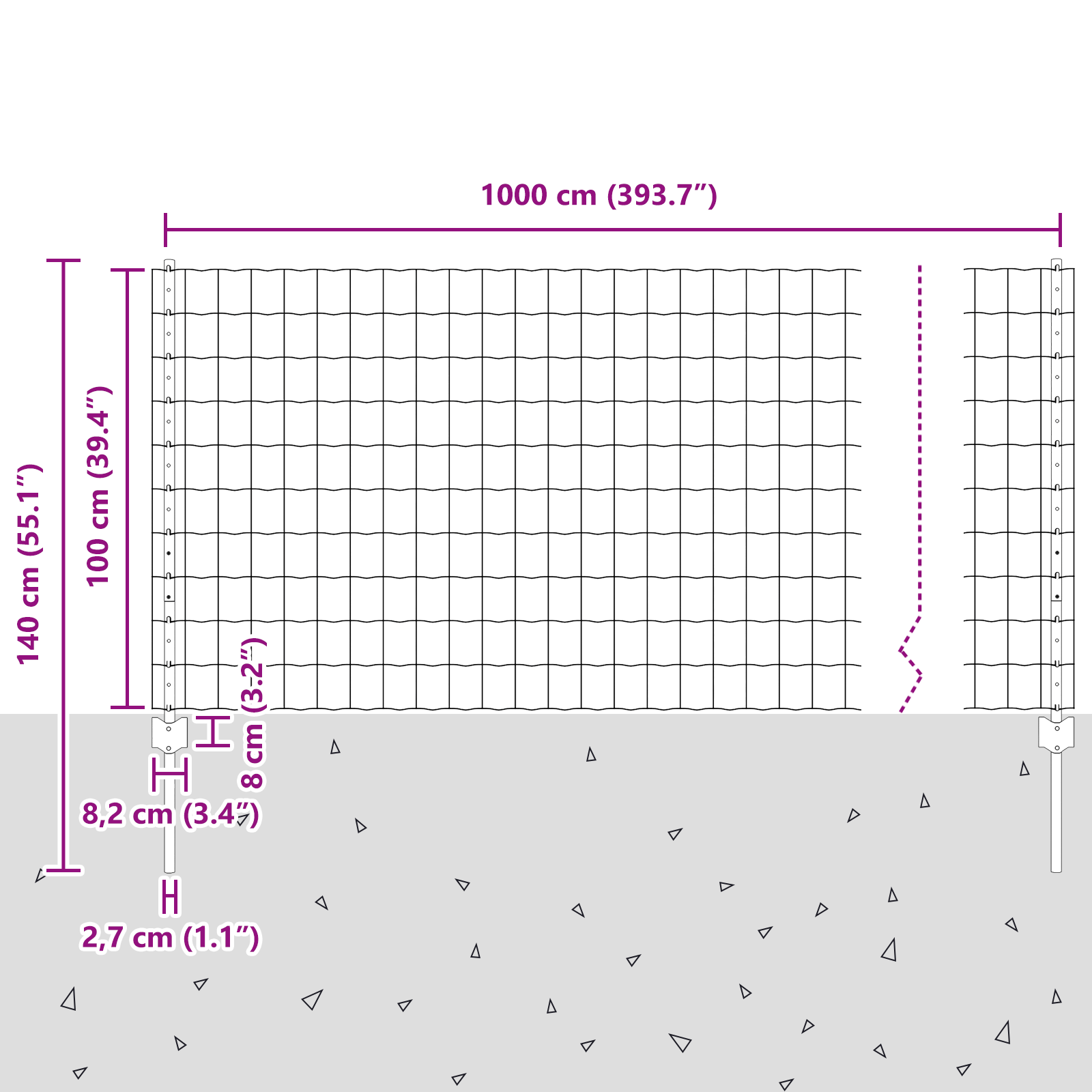 Euro Fence with 10 U Posts Silver 1x10 m Steel - Image 9