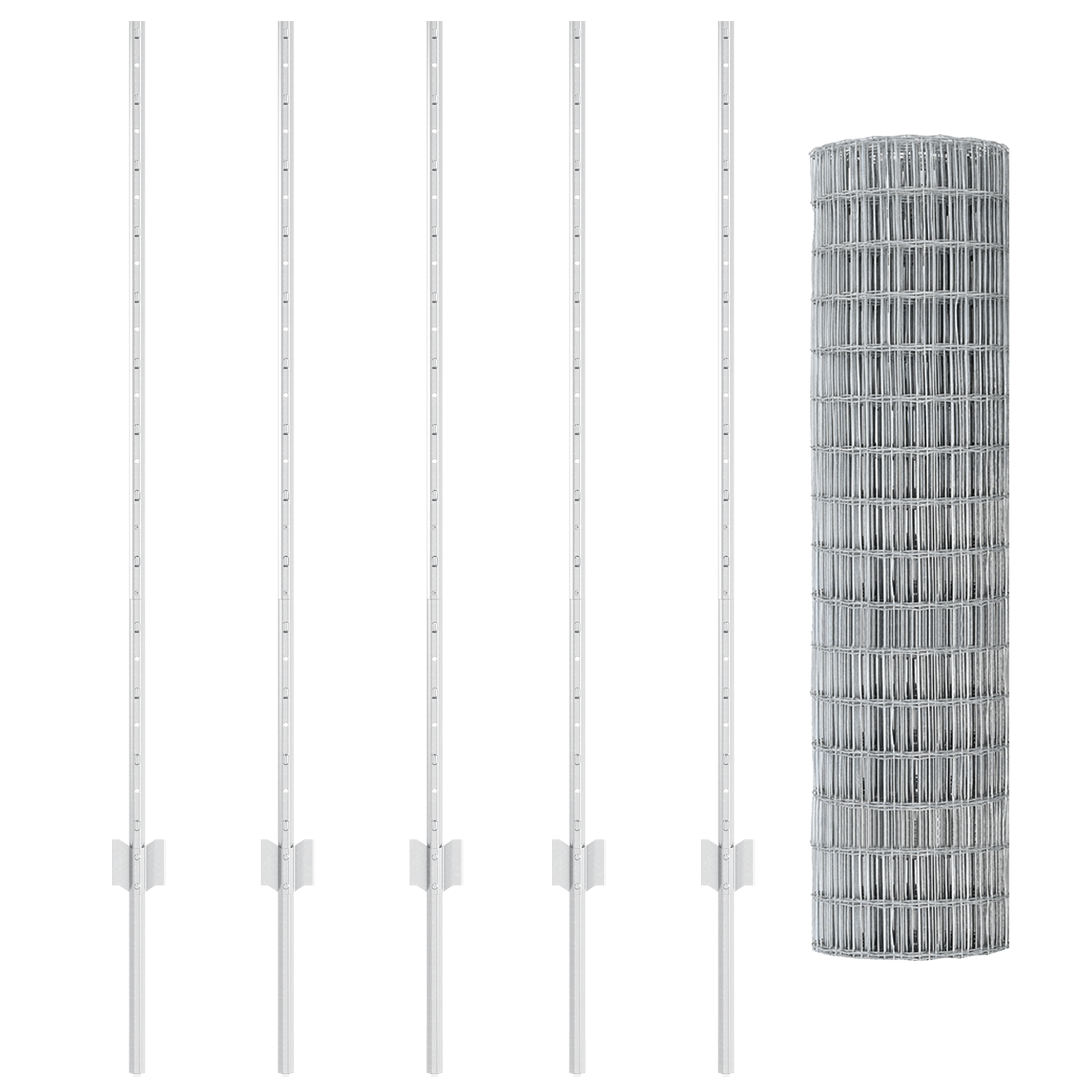 Euro Fence with 10 U Posts Silver 1,2x10 m Steel - Image 5