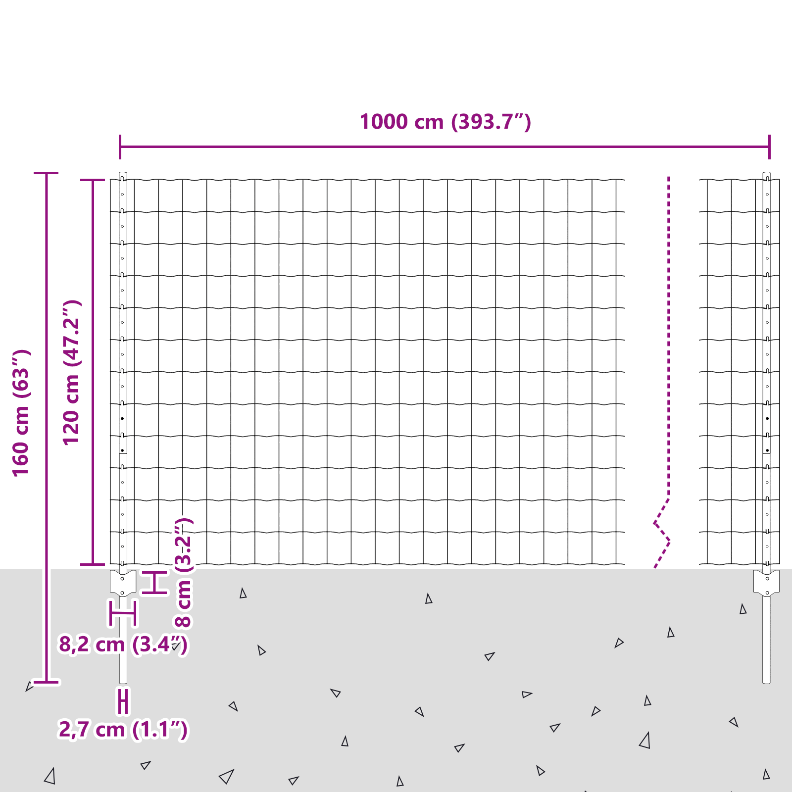 Euro Fence with 10 U Posts Silver 1,2x10 m Steel - Image 11