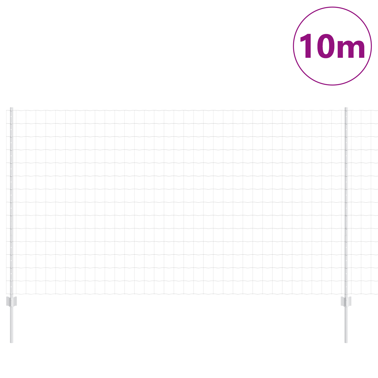 Euro Fence with 10 U Posts Silver 1,4x10 m Steel - Image 3