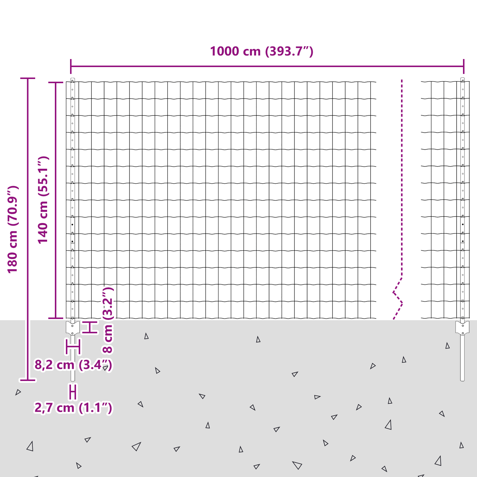 Euro Fence with 10 U Posts Silver 1,4x10 m Steel - Image 11